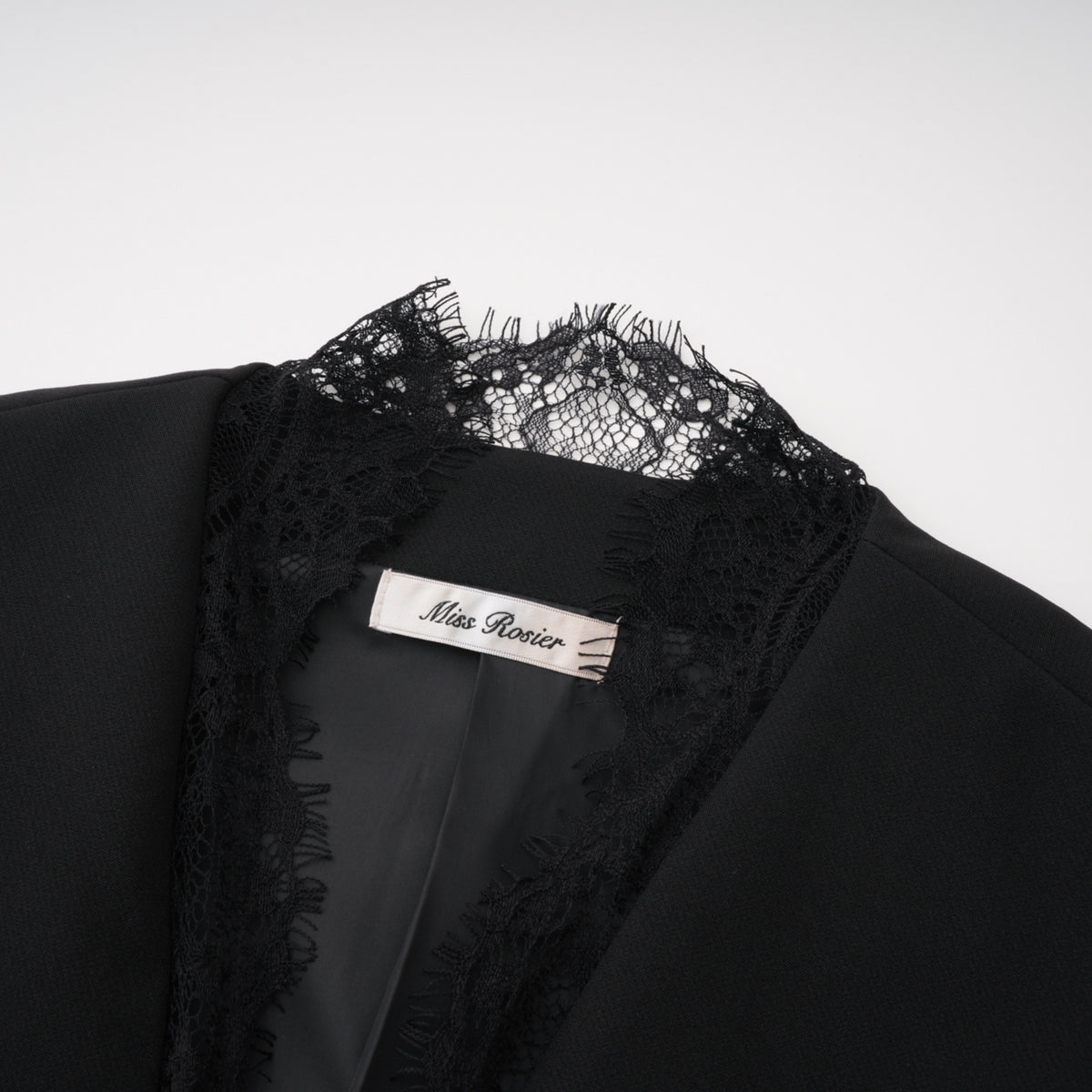 florbela black lace panel blazer & trouser set