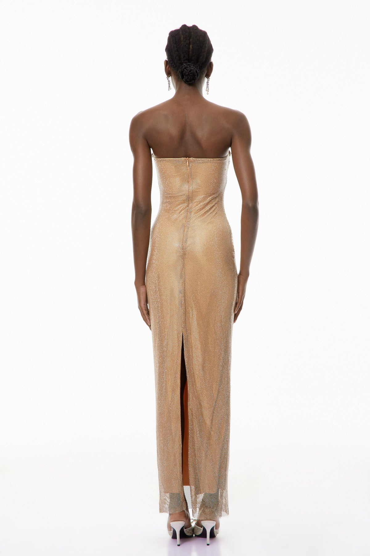 Gabriela Gold Crystal Embellished Maxi Dress (Final Sale-US Only)