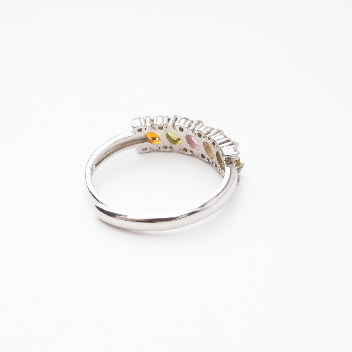 Gabriela Multicolor Oval Cut Five Stone Gemstone Sterling Silver Ring