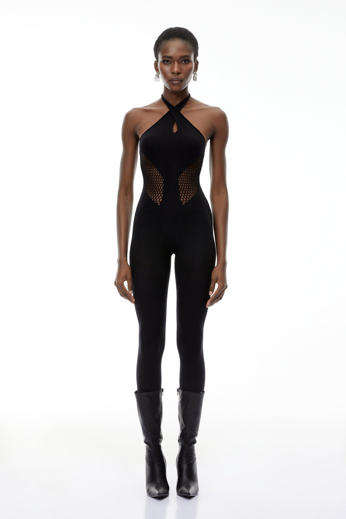 Gael Black Cut-Out Halterneck Jumpsuit