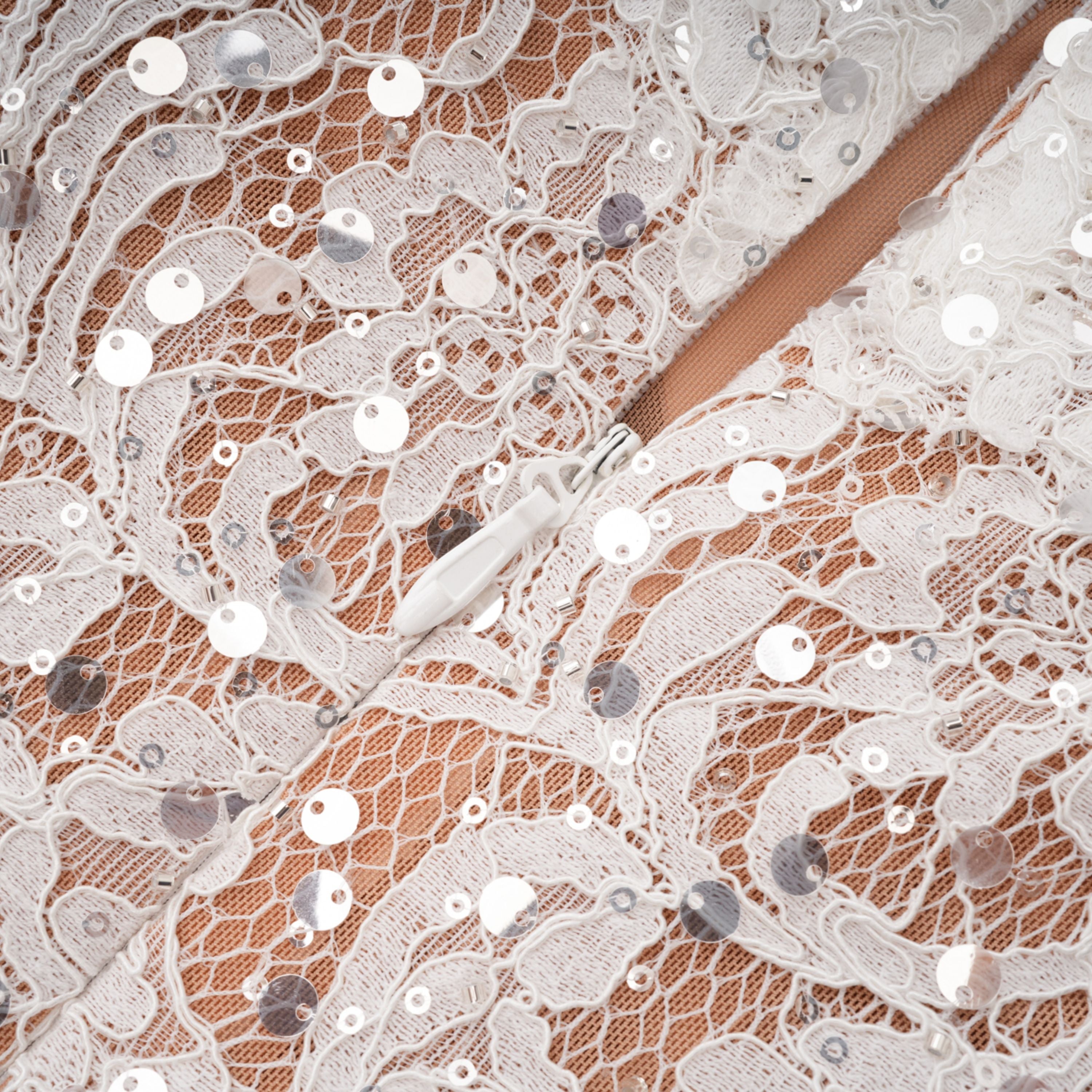 Grace White Satin Maxi Dress with Lace Panels (Final Sale-US Only)