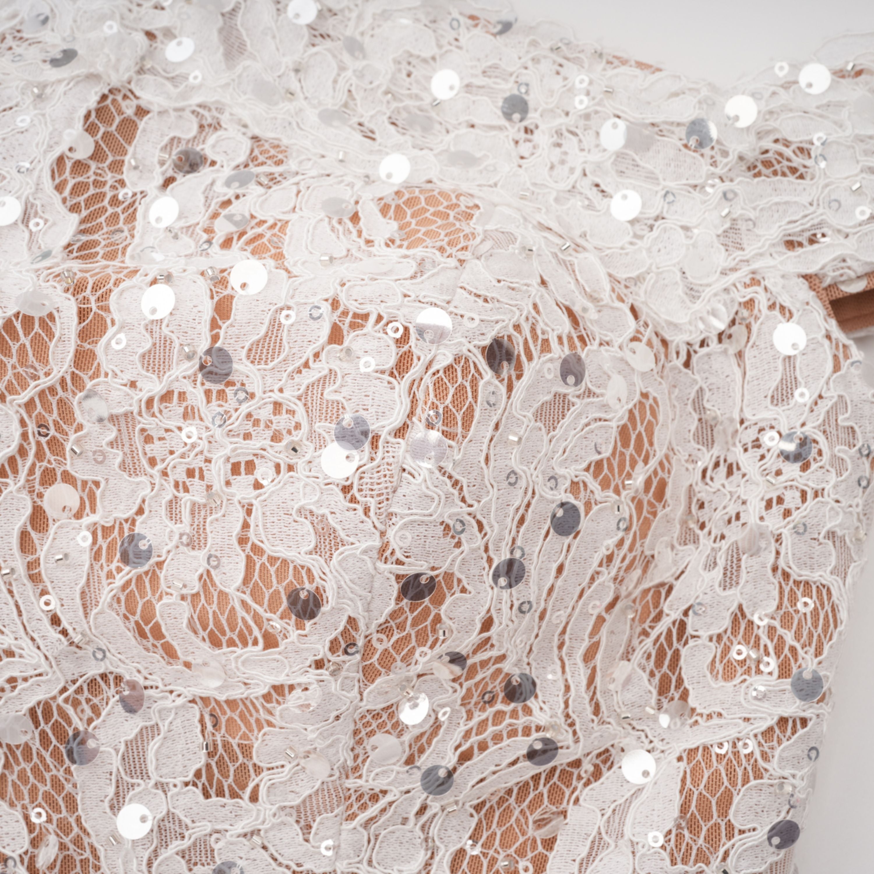 Grace White Satin Maxi Dress with Lace Panels (Final Sale-US Only)