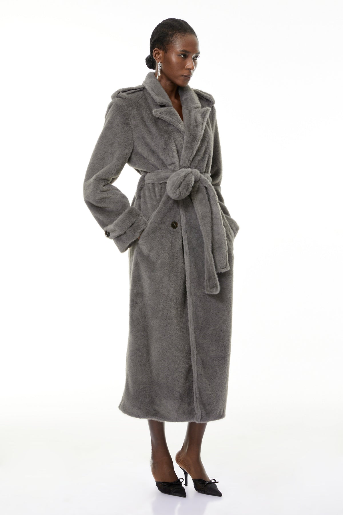 Gugulethu Grey Faux Fur Long Coat (Final Sale)