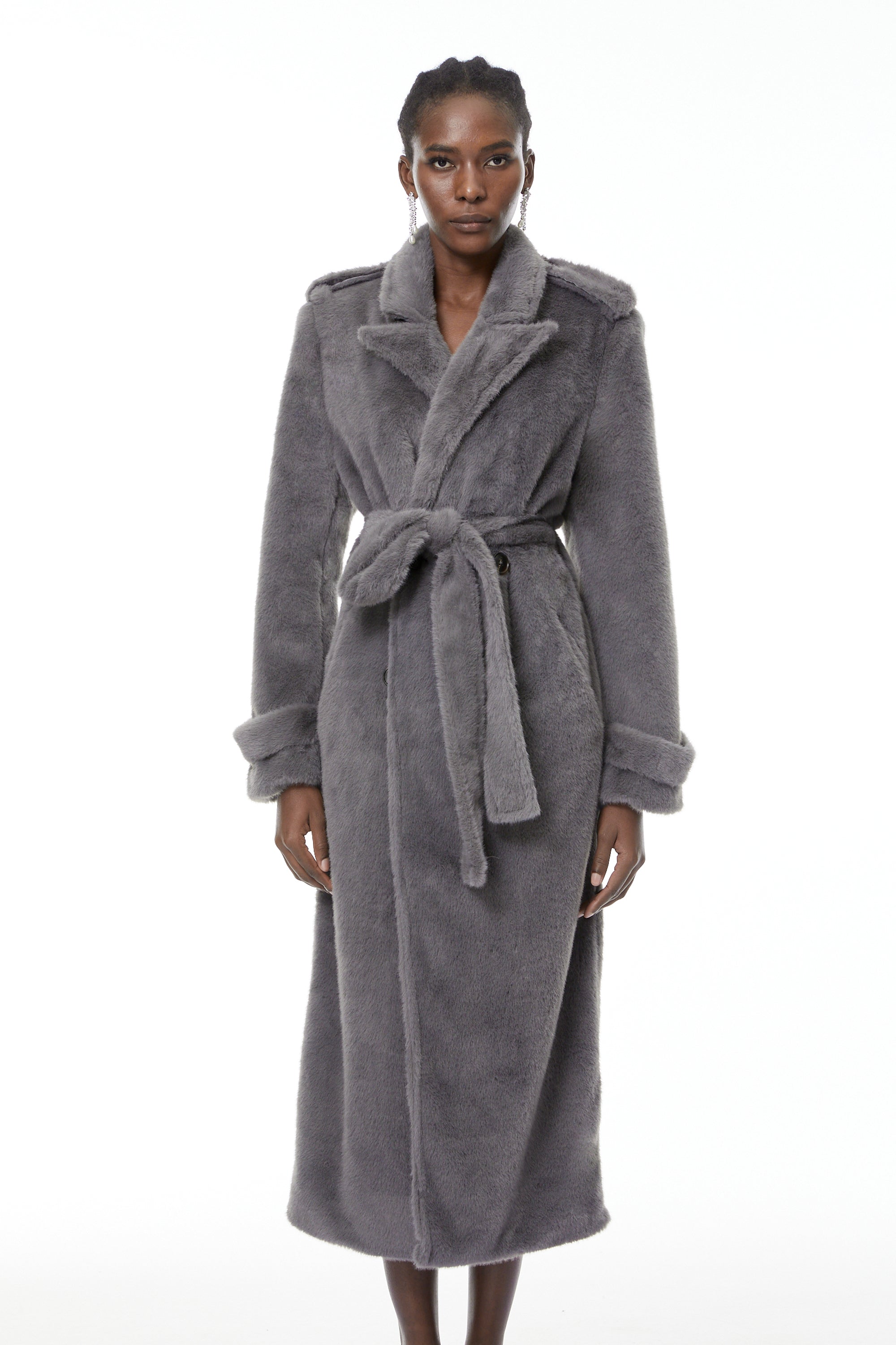 Gugulethu Grey Faux Fur Long Coat (Final Sale)