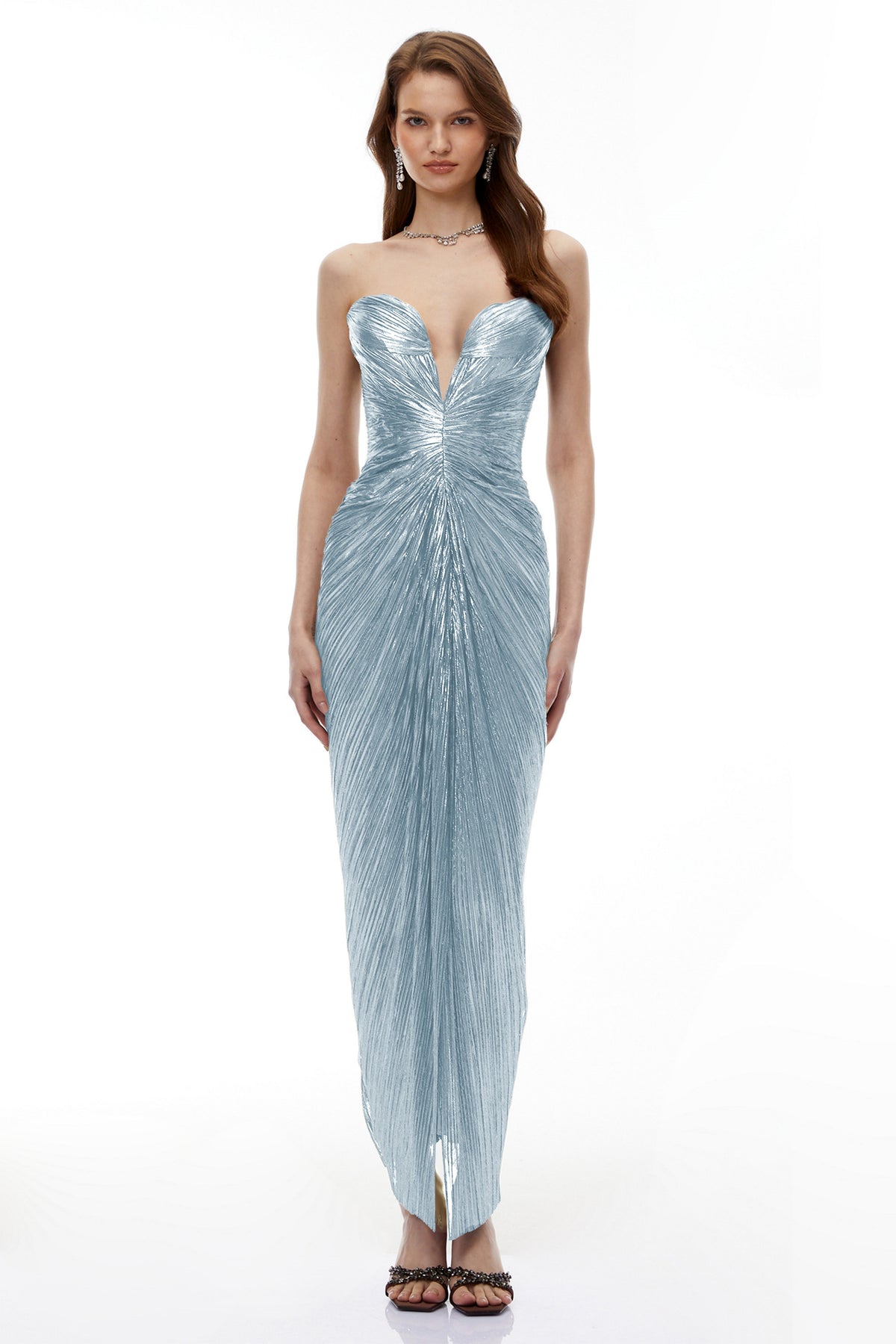 Guillermo Blue Off-Shoulder Maxi Dress