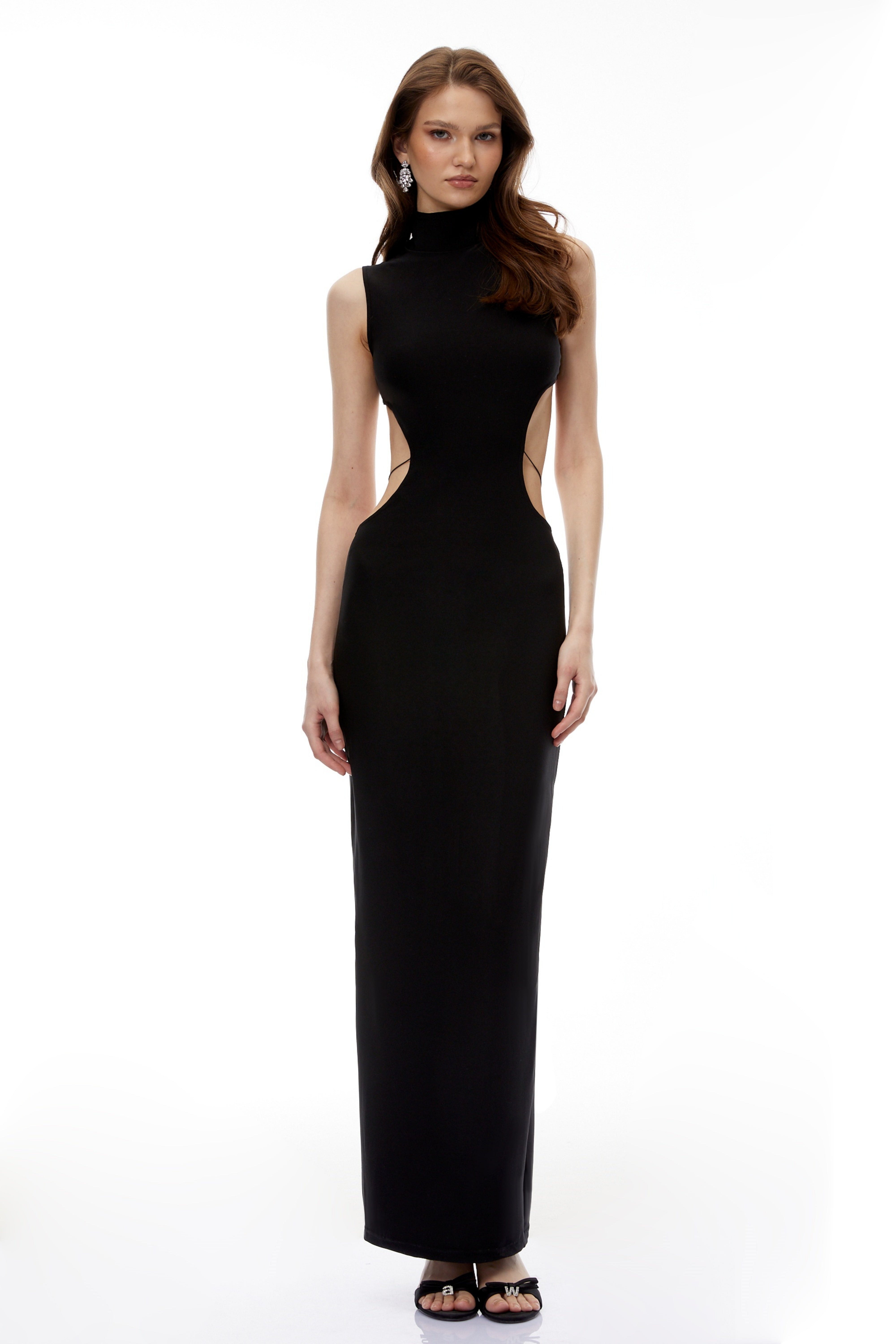 Gwendolen Black Cut-Out Open Back Maxi Dress
