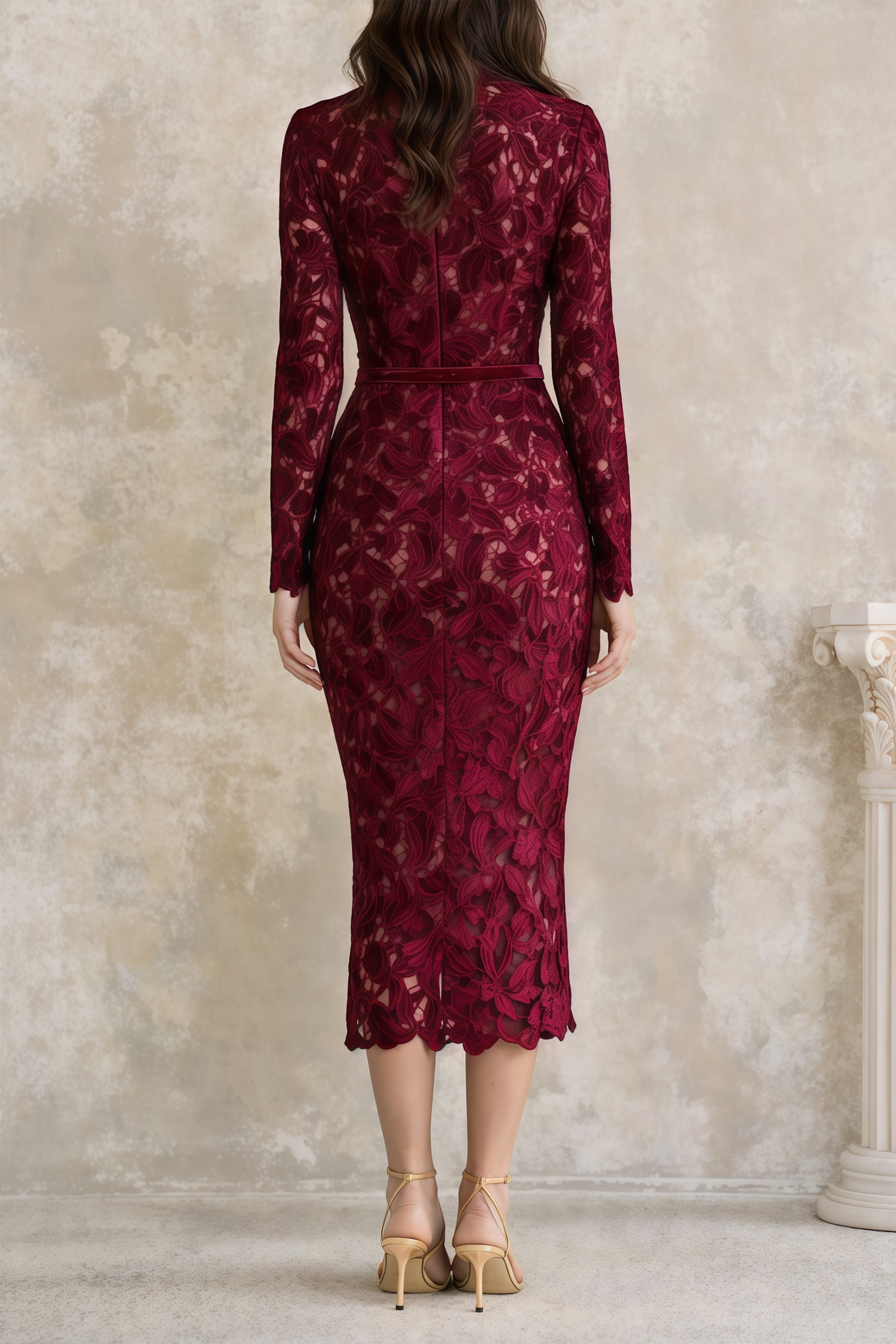 Hafdis Red Floral Embroidered Midi Dress (Final Sale-US Only)