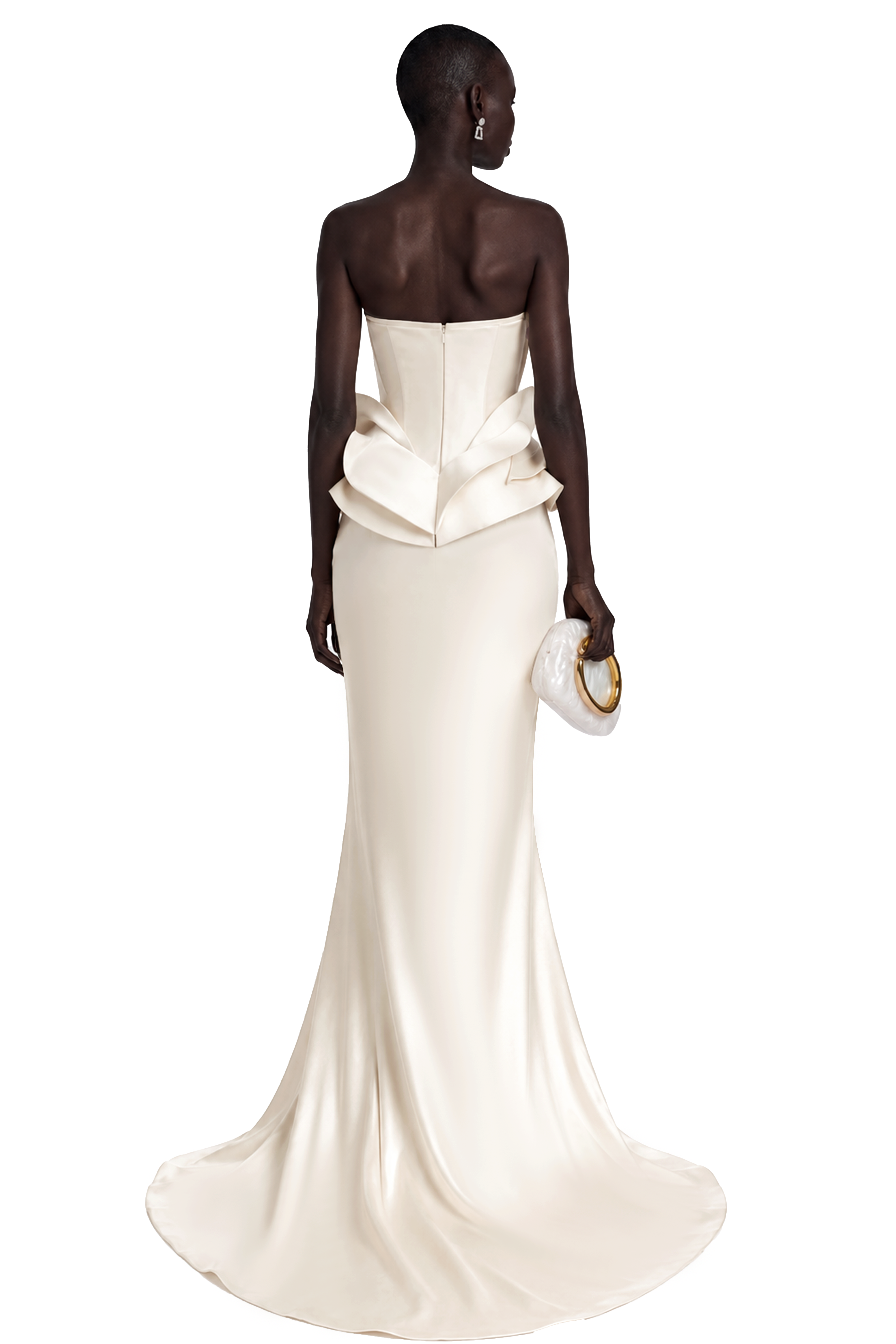 Harper White Off Shoulder Ruffled Maxi Dress with Slit