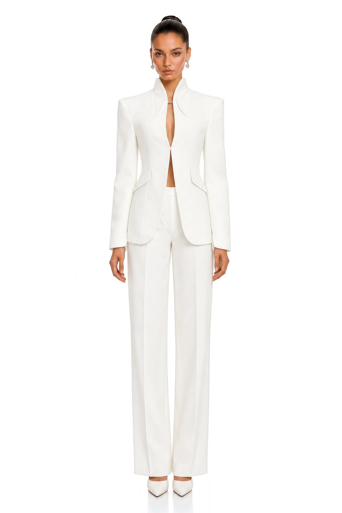 helena white structured blazer jacket