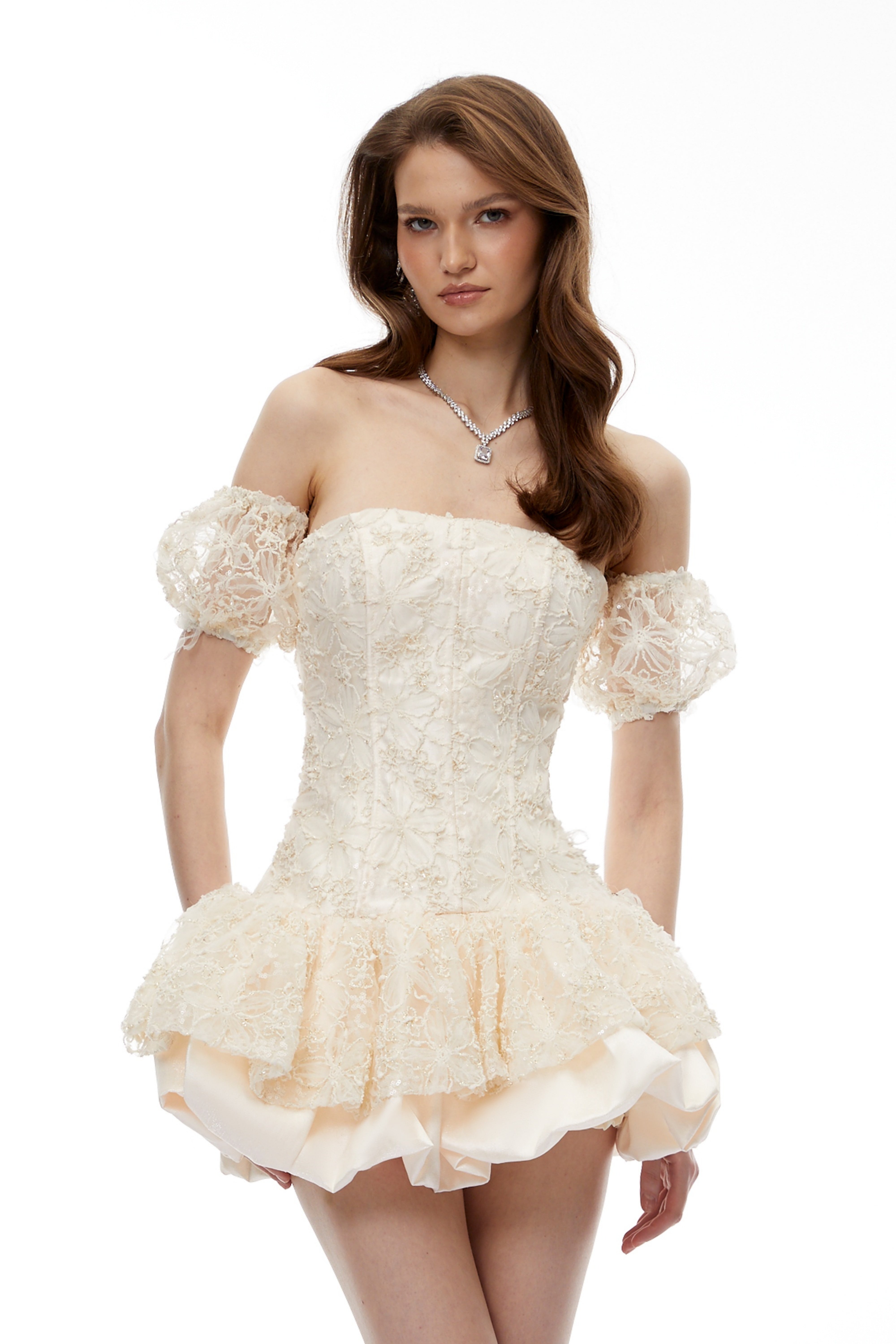 Hilary Neutral Corset Mini Dress