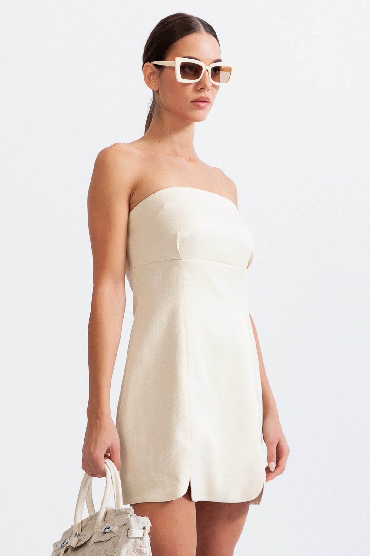Doll Co-Ord with Mini Bow Detail - Cream