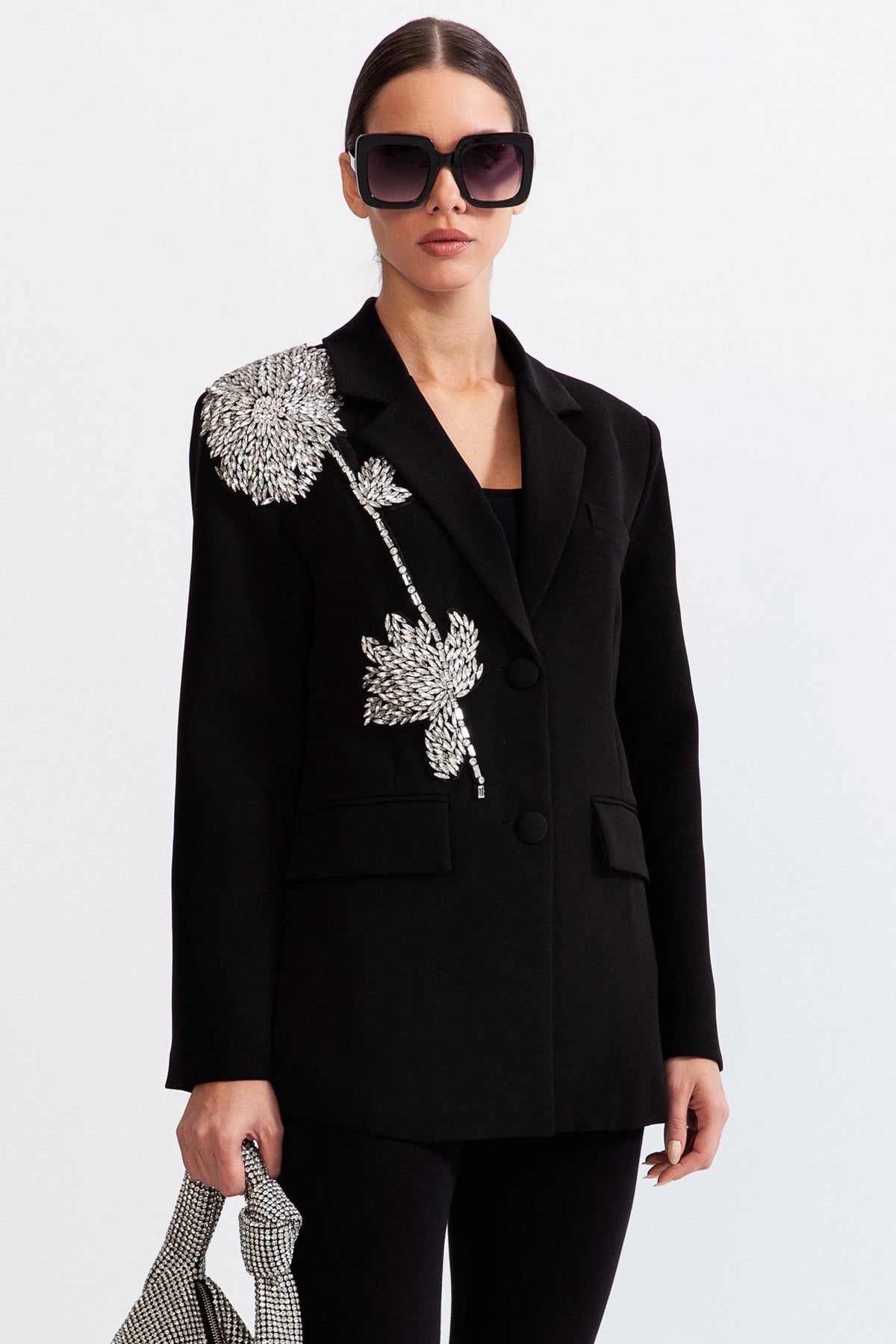 LYSANDRA Jewel single breasted blazer - Black