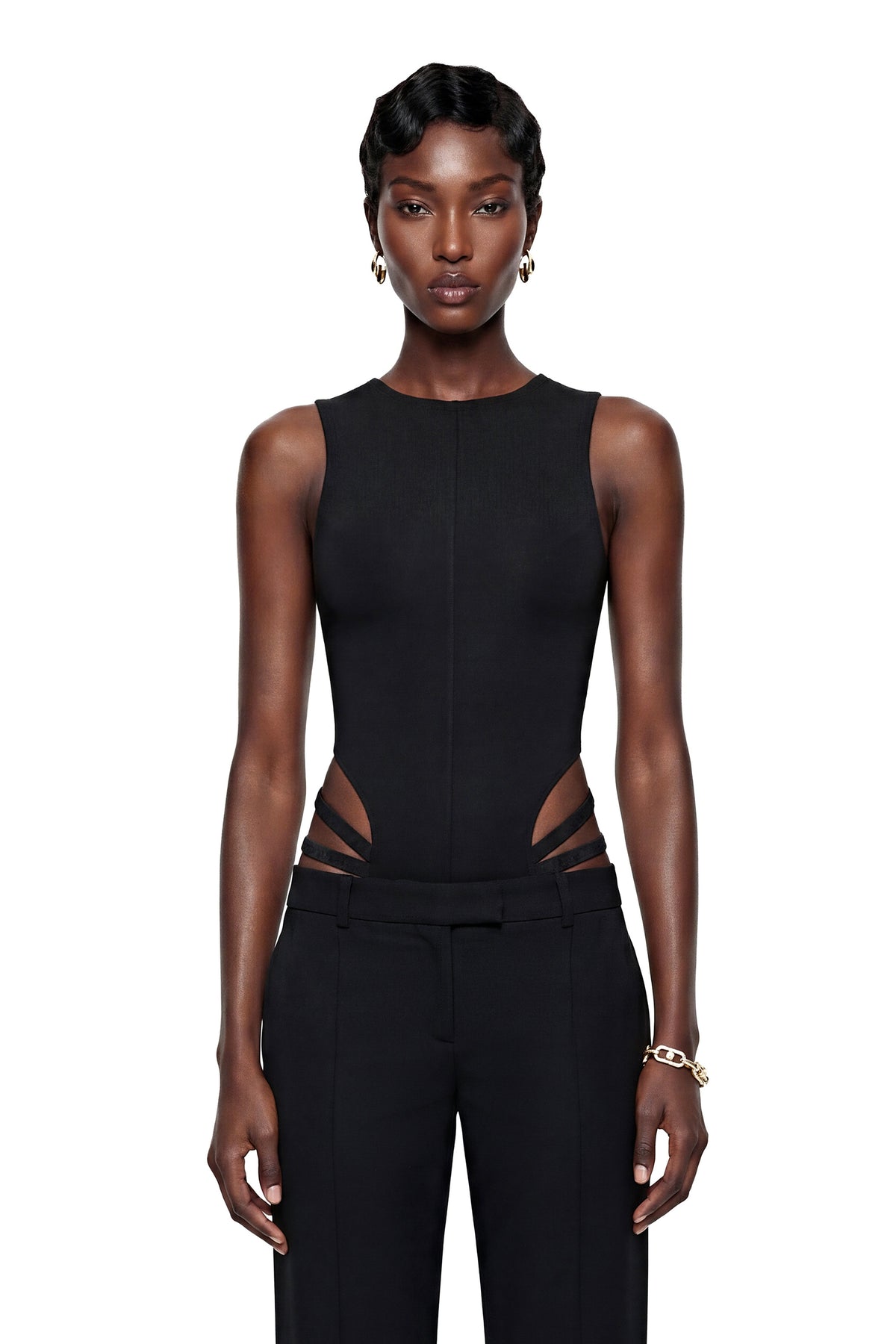 Ilinca Black Open Back Bodysuit