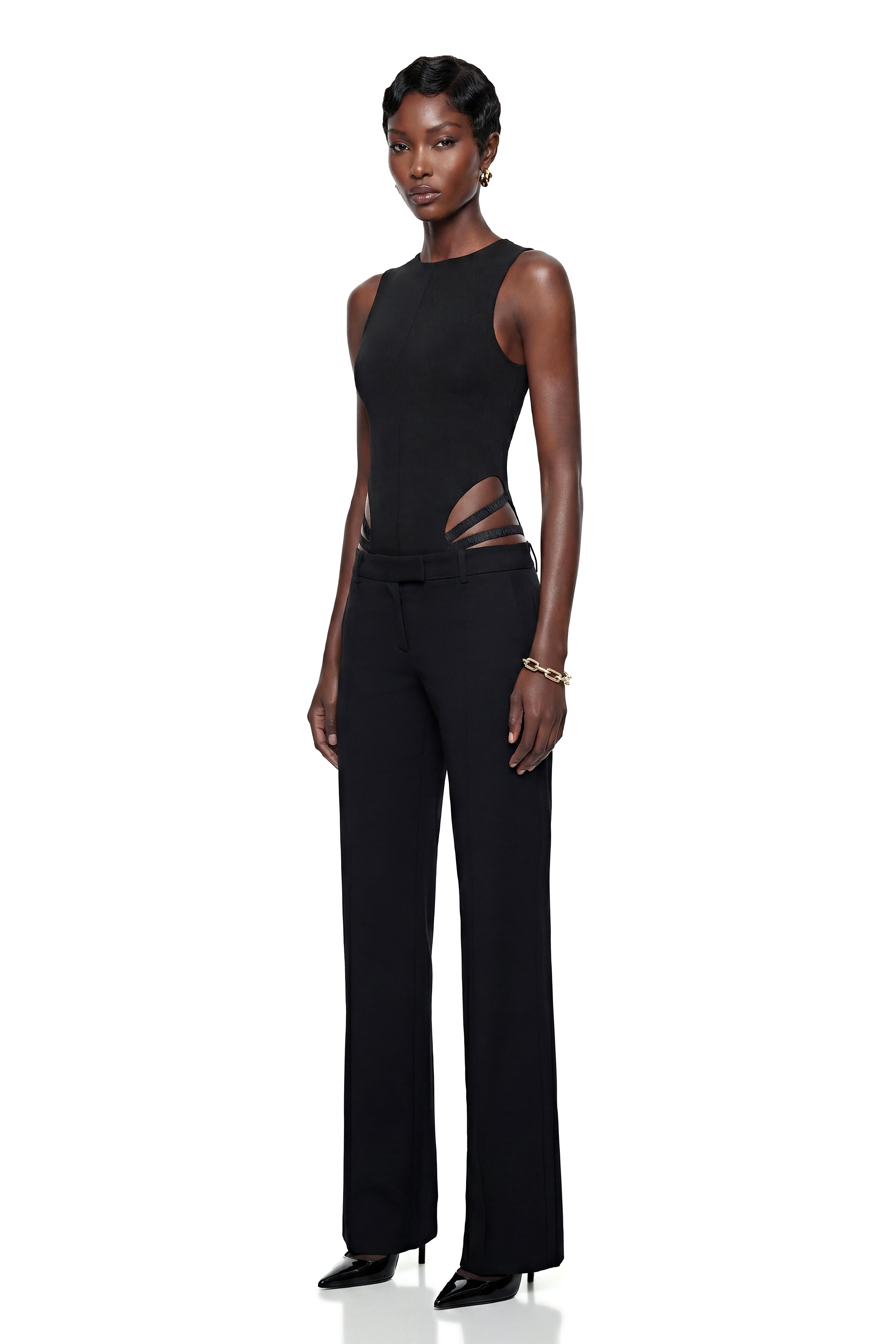 Ilinca Black Open Back Bodysuit