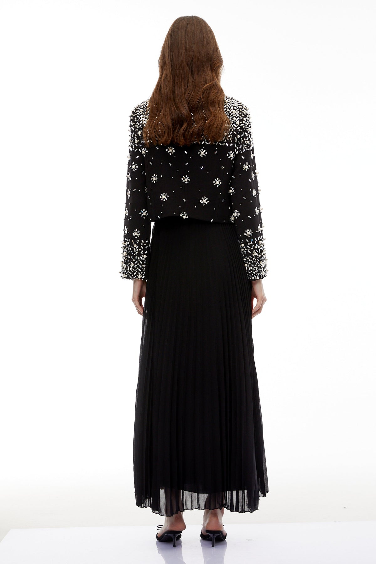 Imogen Black Embellished Jacket & Dress Set (Final Sale)