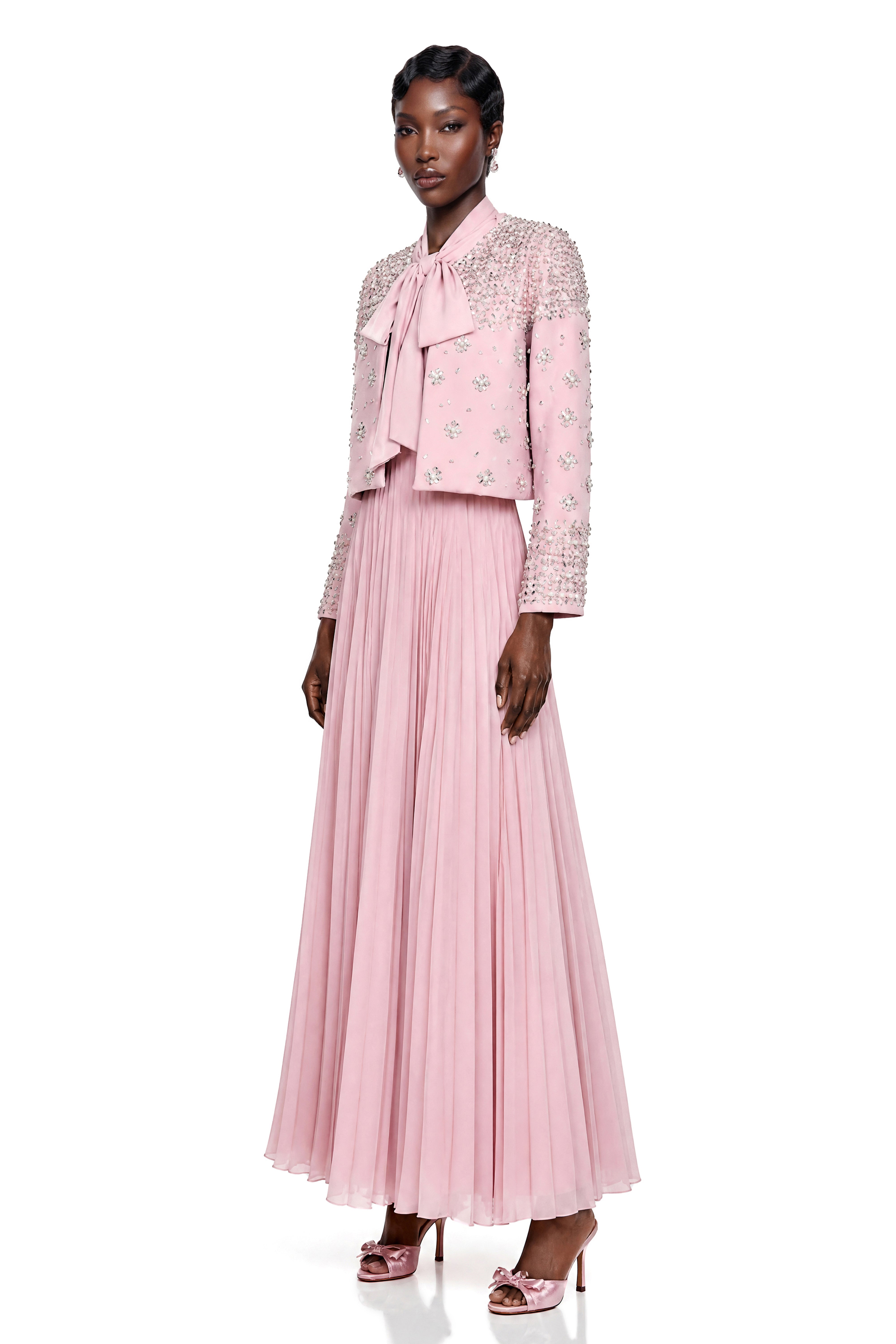 Imogen Pink Embellished Jacket & Dress Set