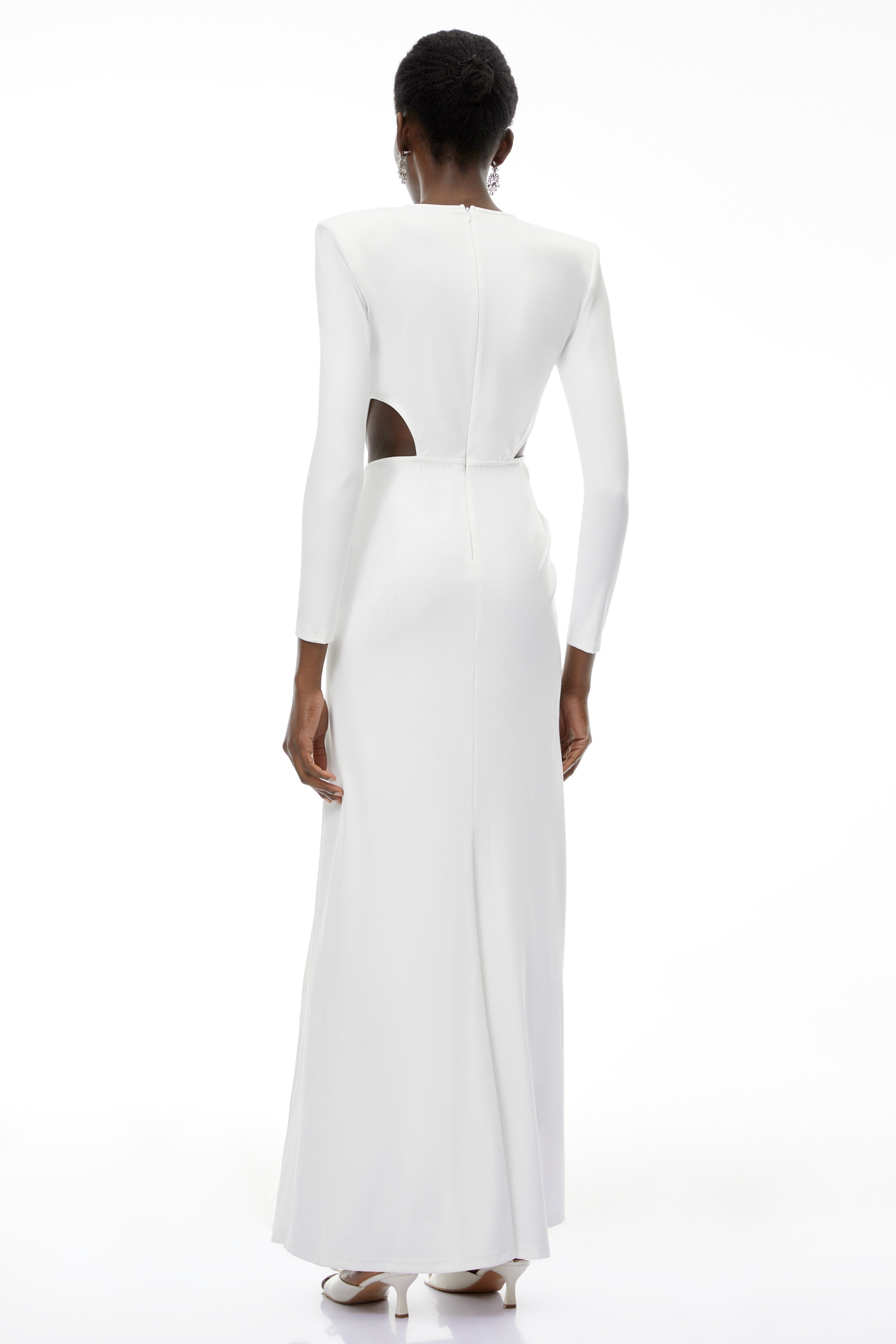 Irena White Cross Front Maxi Dress with Side Slit