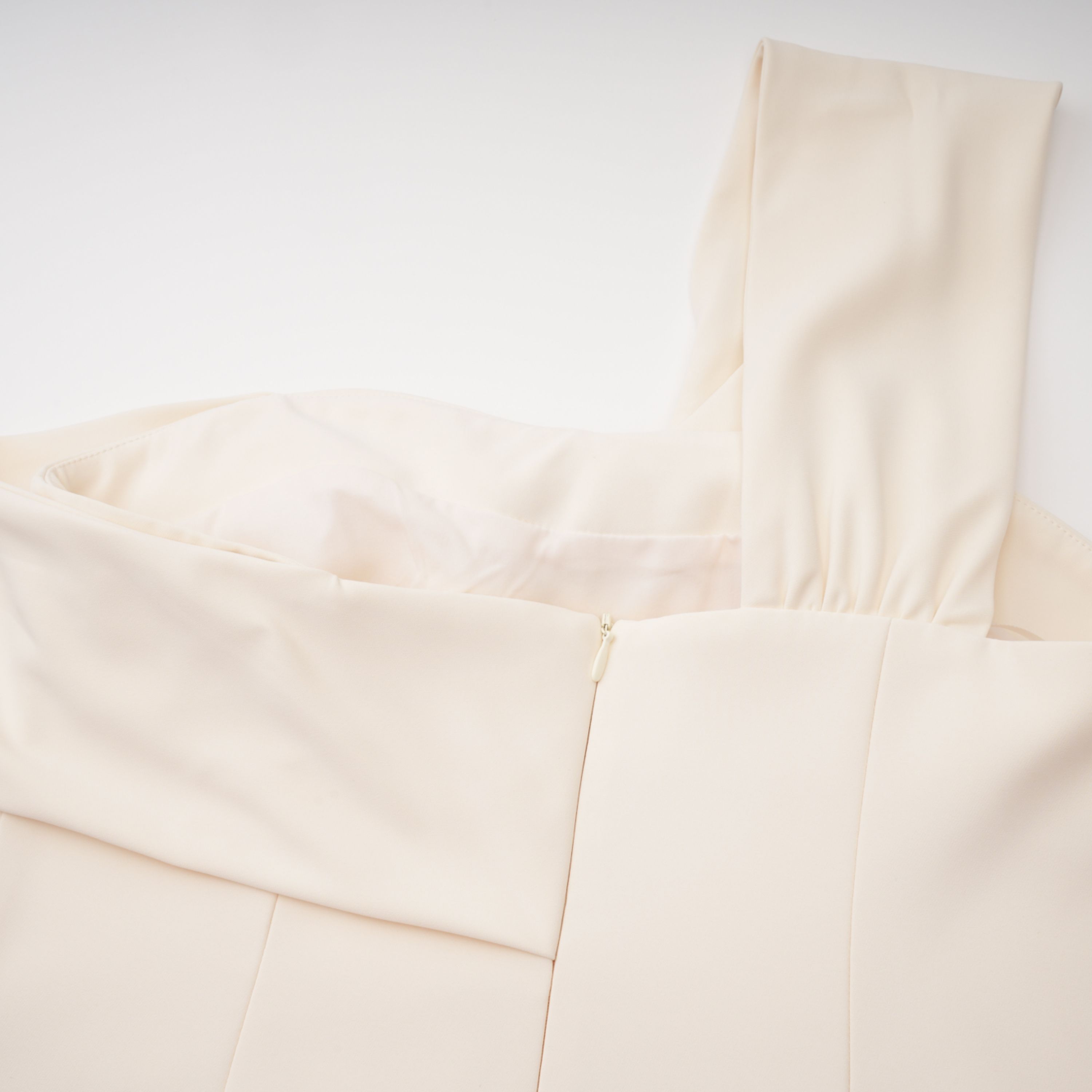 Ismérie Neutrals Off-Shoulder Twisted Mini Dress (Final Sale-US Only)