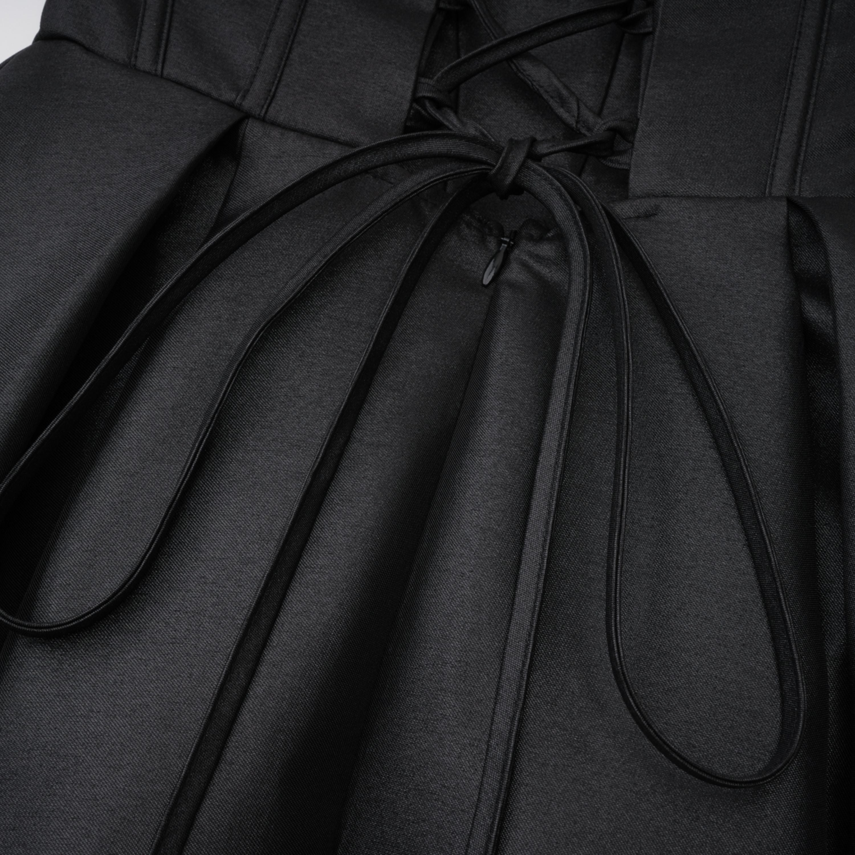 Ivana Black Corset Bodice Maxi Gown