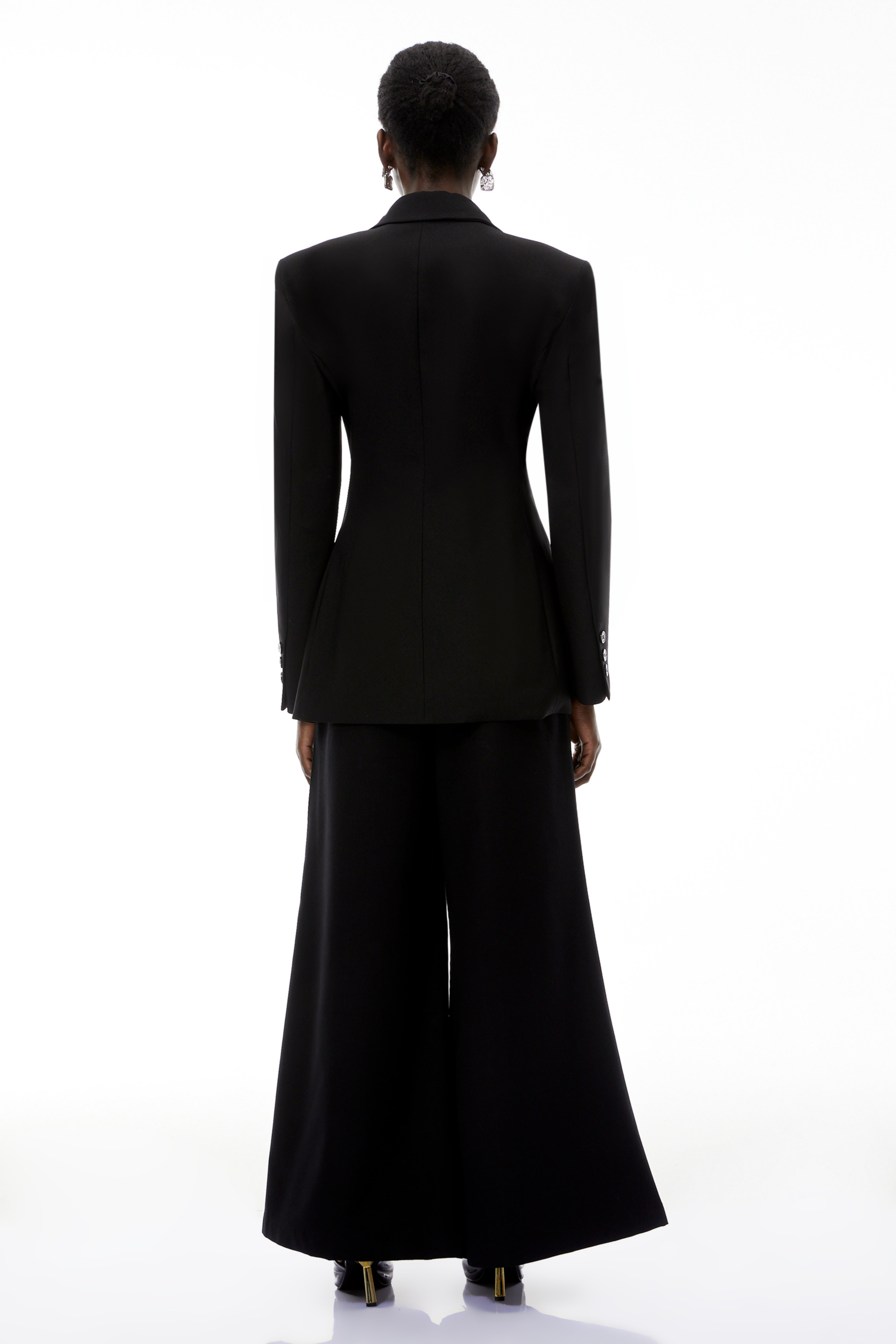 Jasmine Black Belted Wrap Blazer with Tie