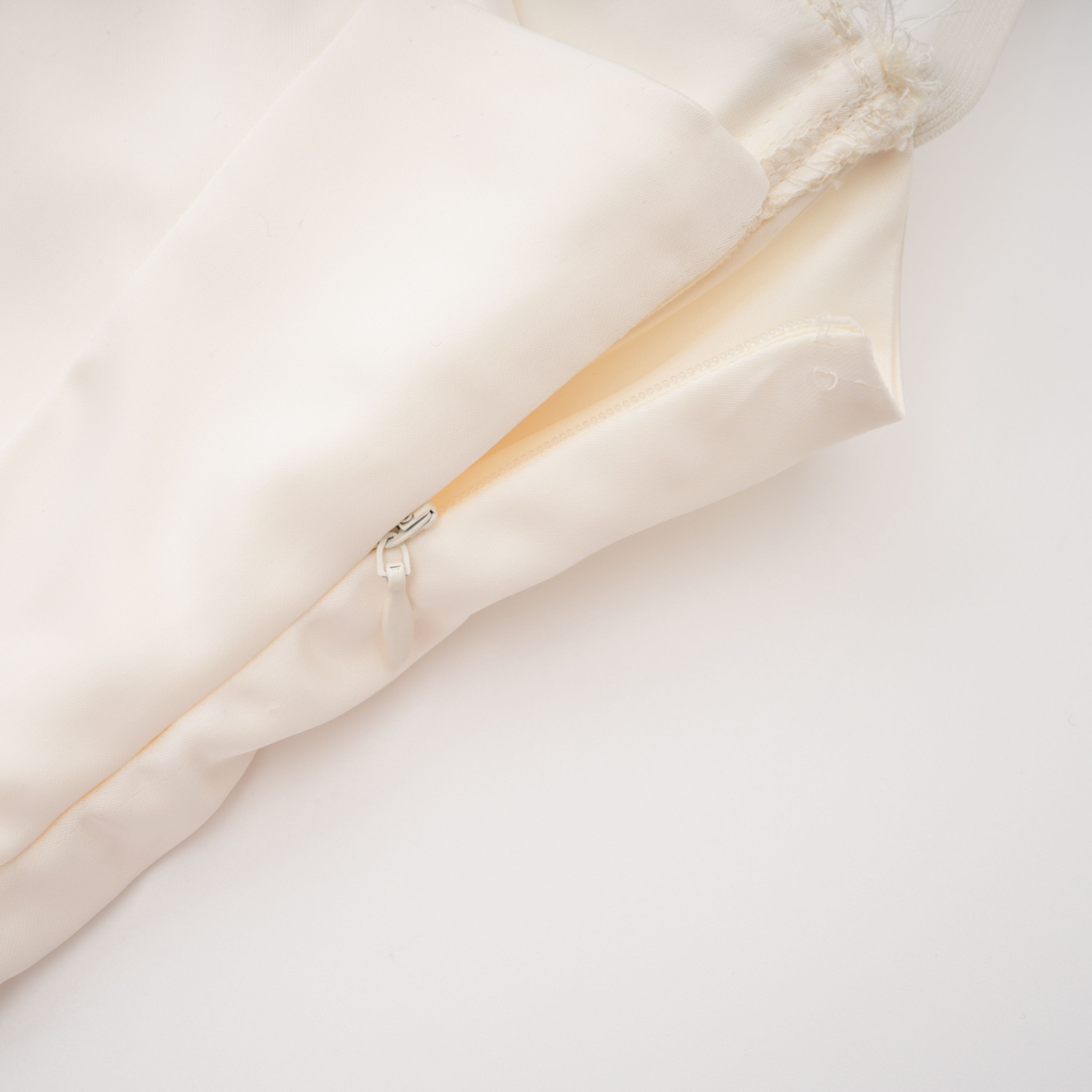 Juliette White Satin Mini Dress with Lace Panels (Final Sale-US Only)