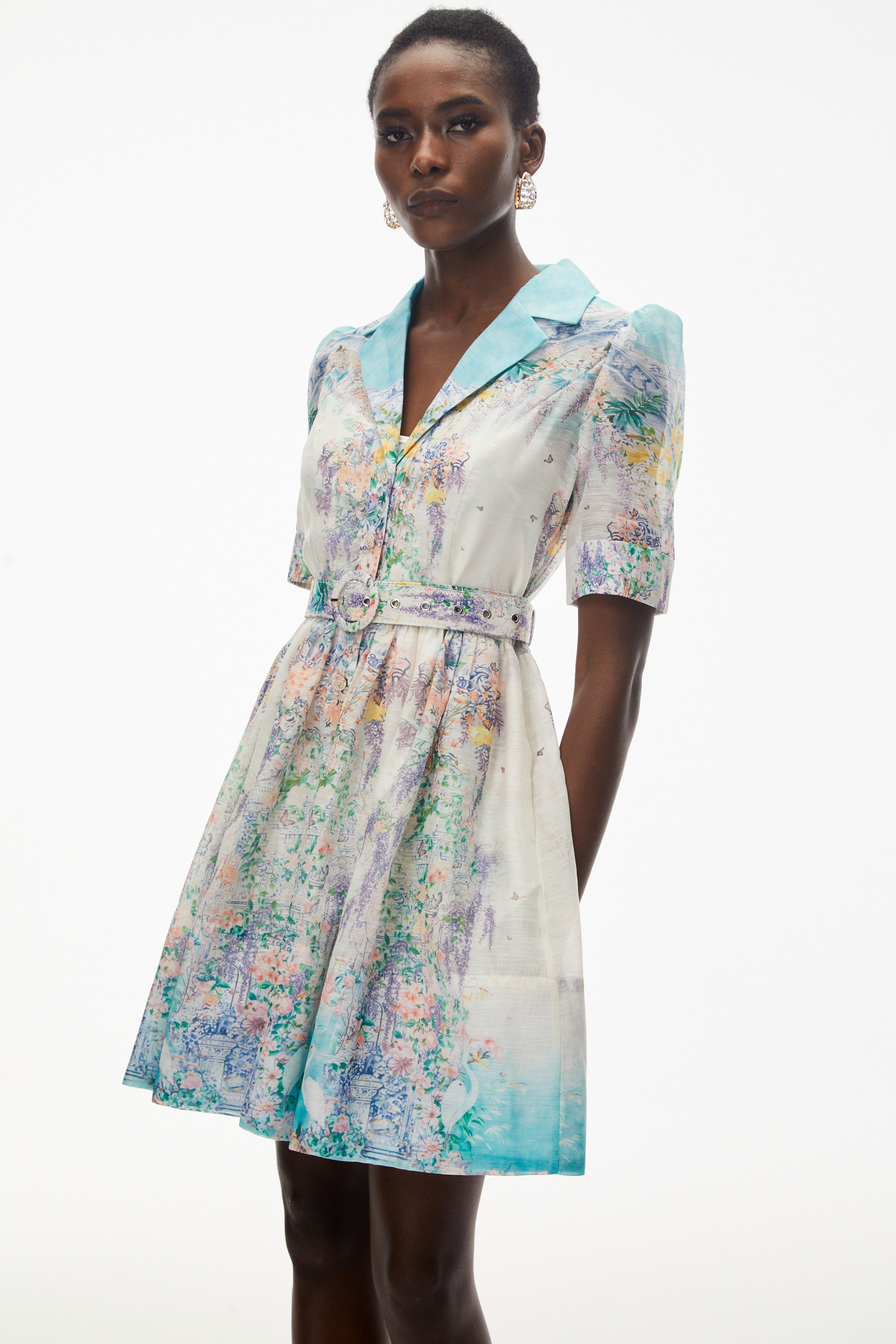 Kalanit White Floral Print Maxi Dress