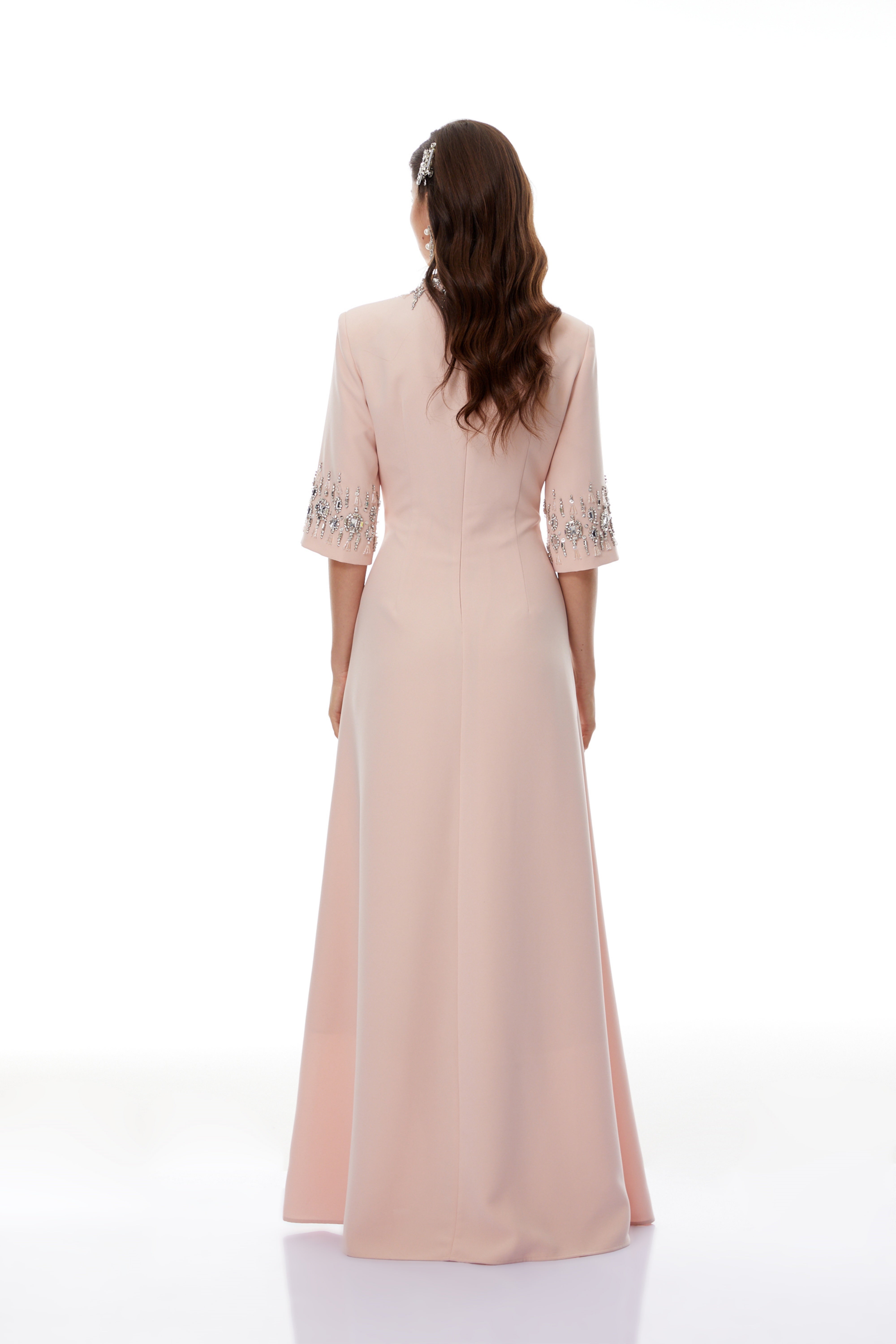 Klaudia Pink Embellished Corset Maxi Dress (Final Sale-US Only)