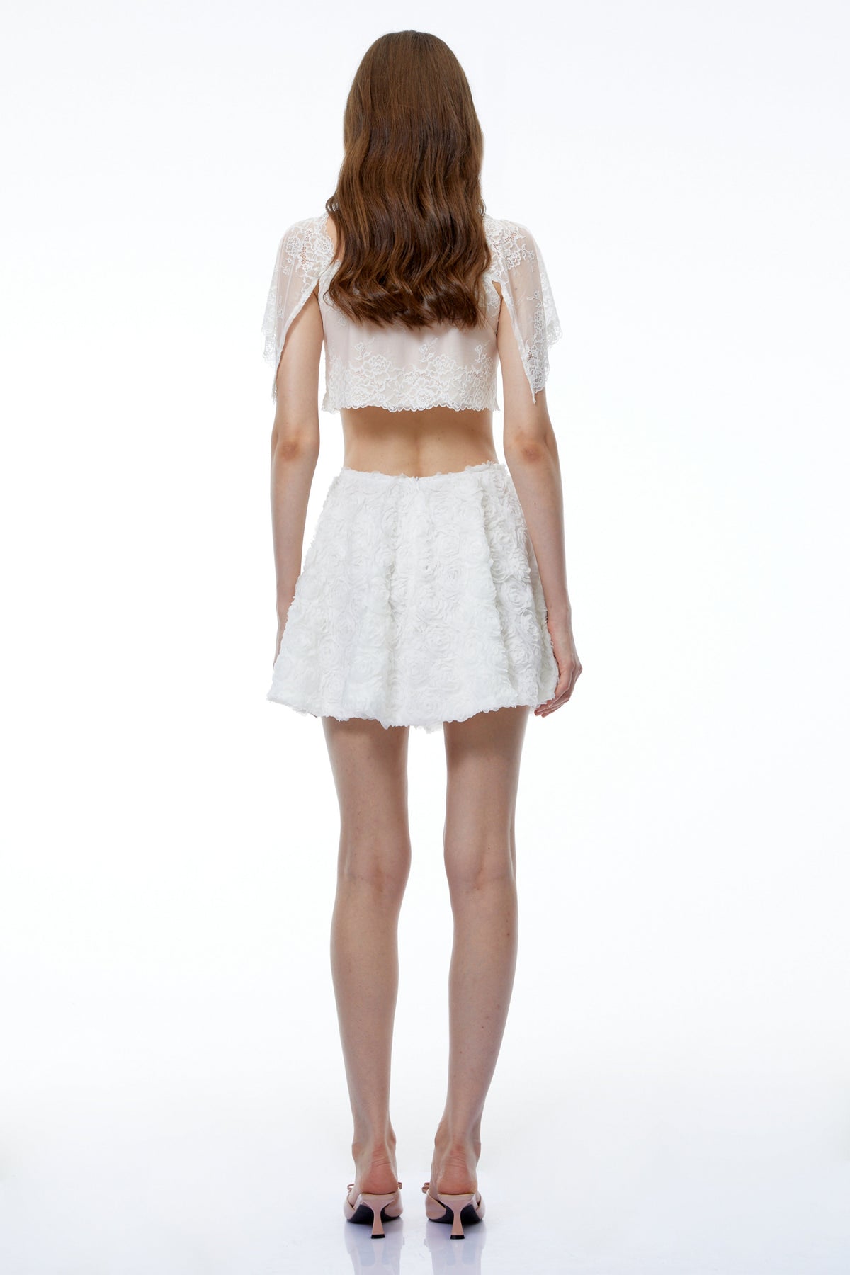 Leilani Pink Semi-sheer Lace Trim Top