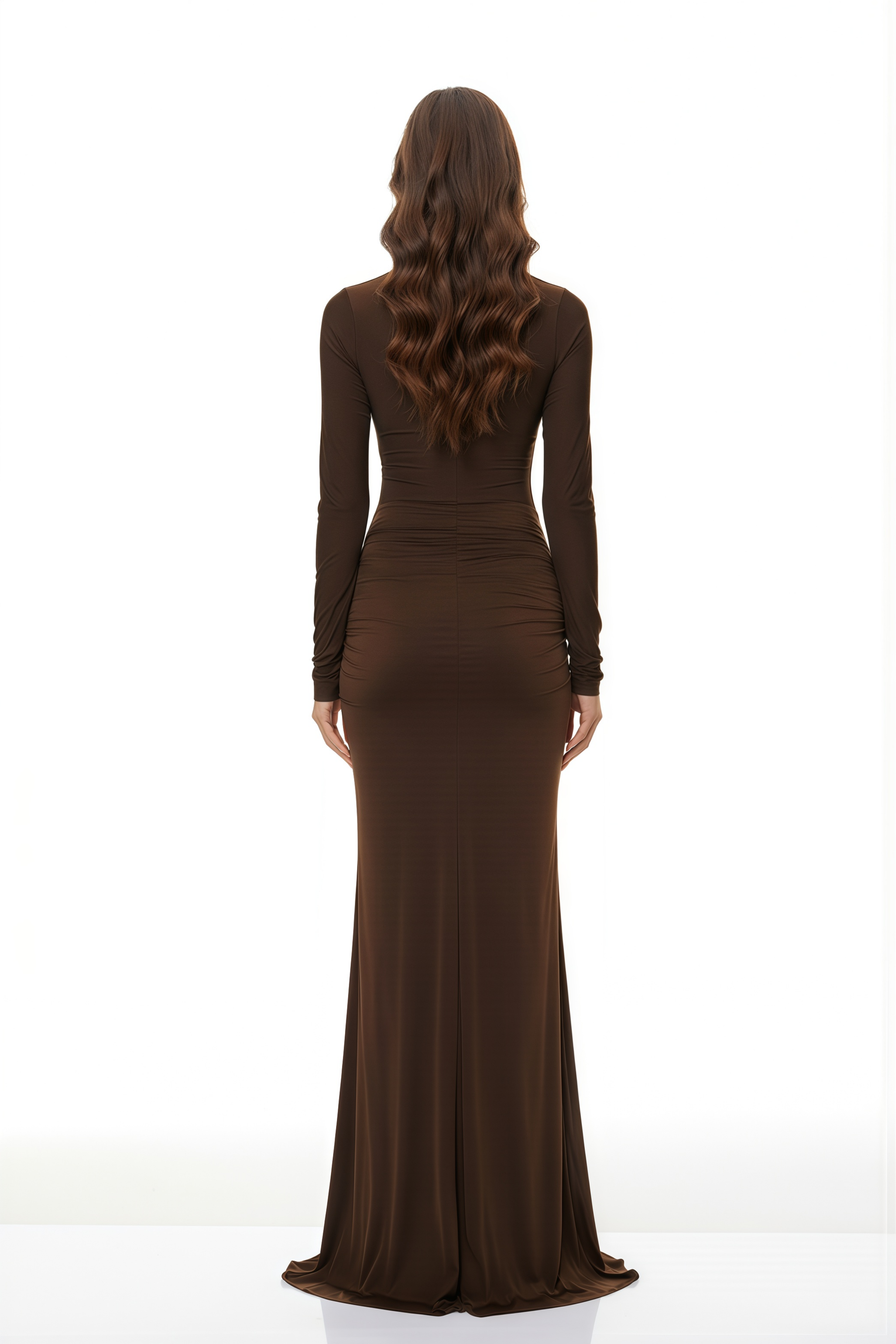 Lena Chocolate Brown Cross Front Maxi Dress