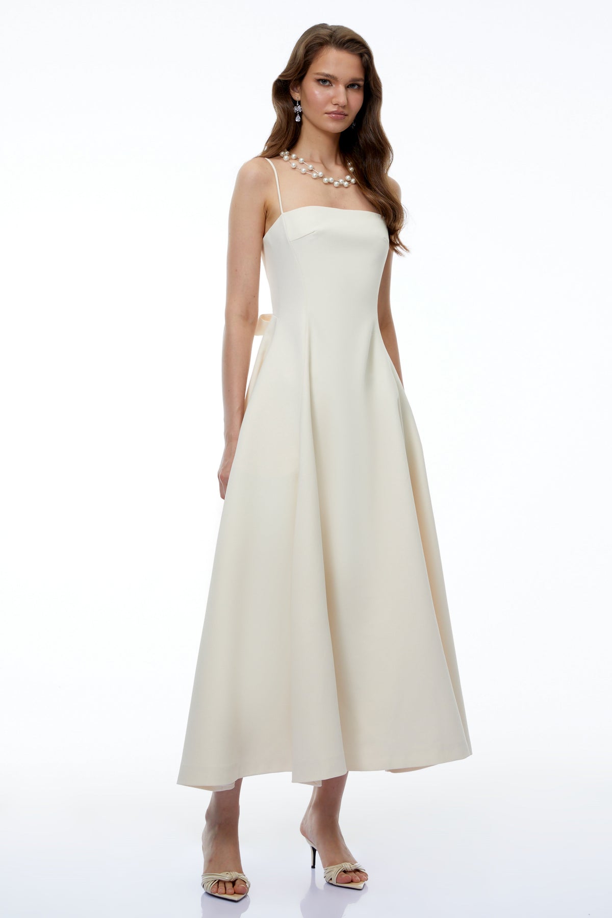 Licia White Maxi Dress with Spaghetti Straps