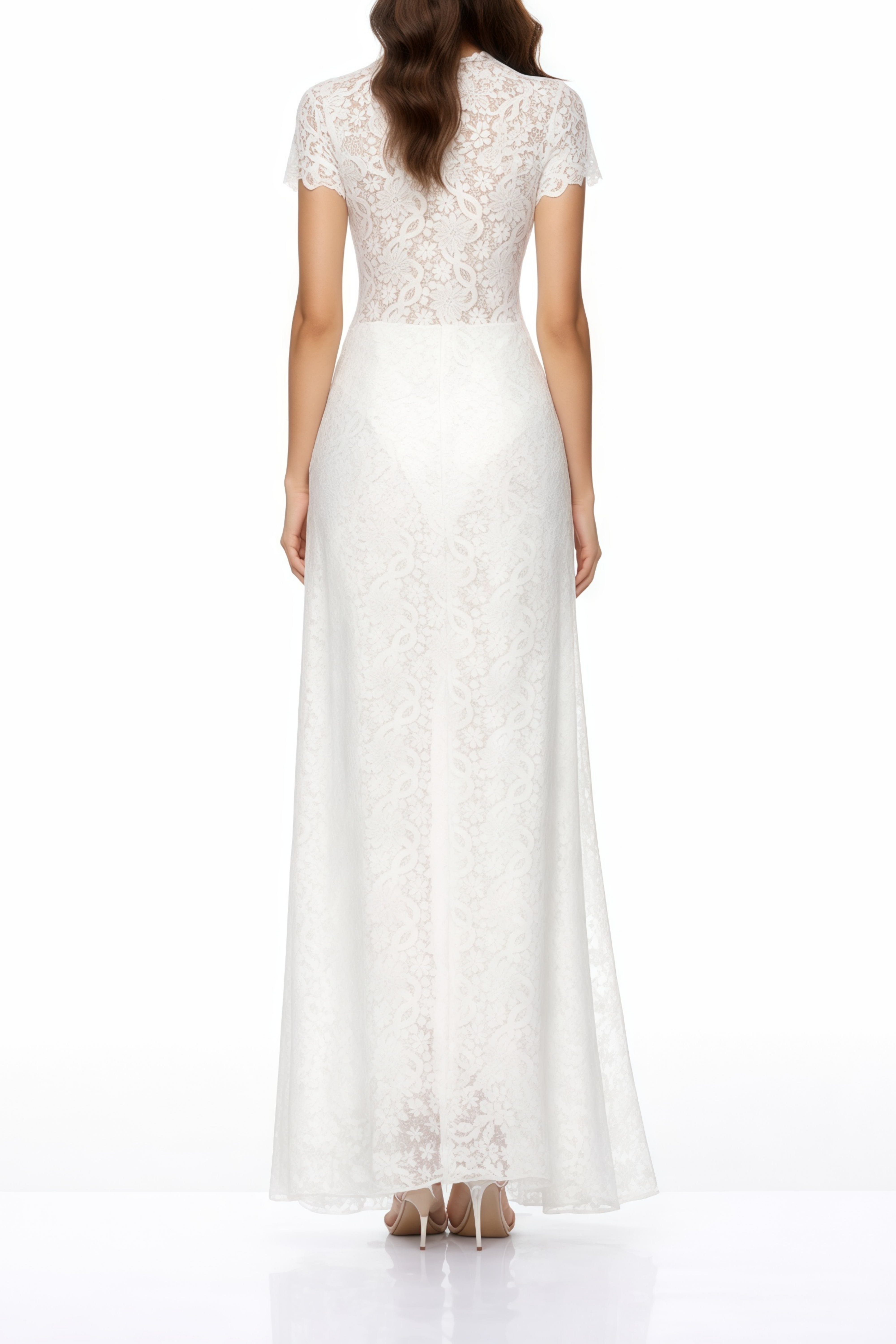 Loana White Floral Lace Top & Trousers Set