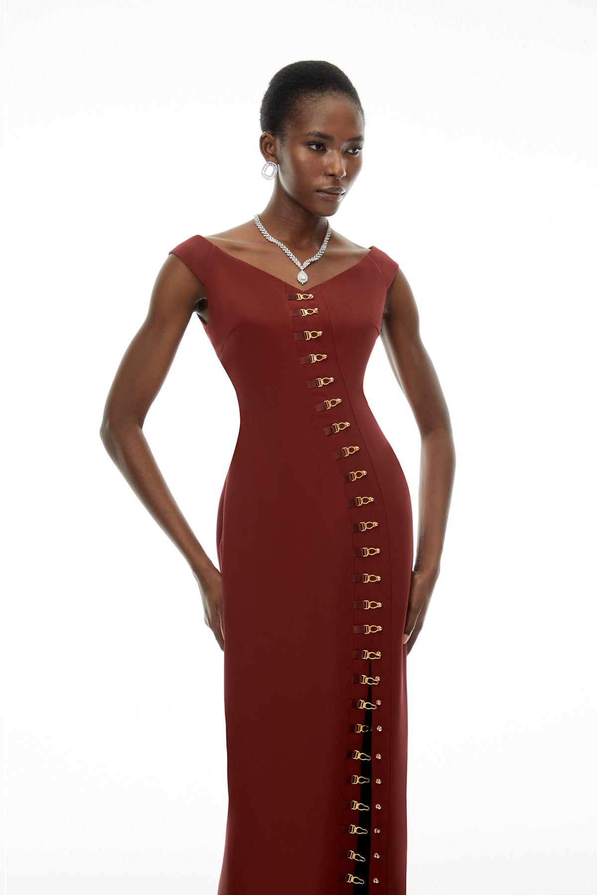 Luna Red Sleeveless Bodycon Maxi Dress