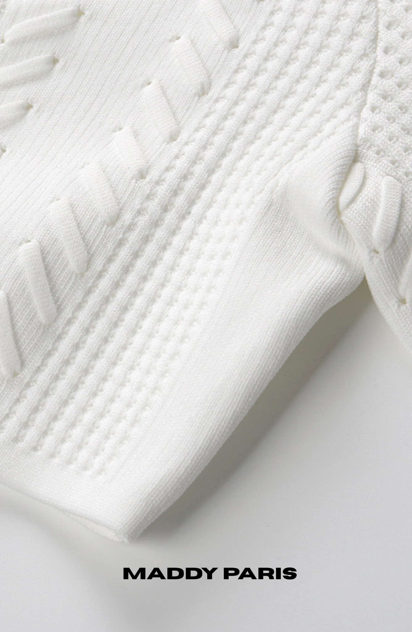 Skyla Short Pointelle Knit Cropped Cardigan – White