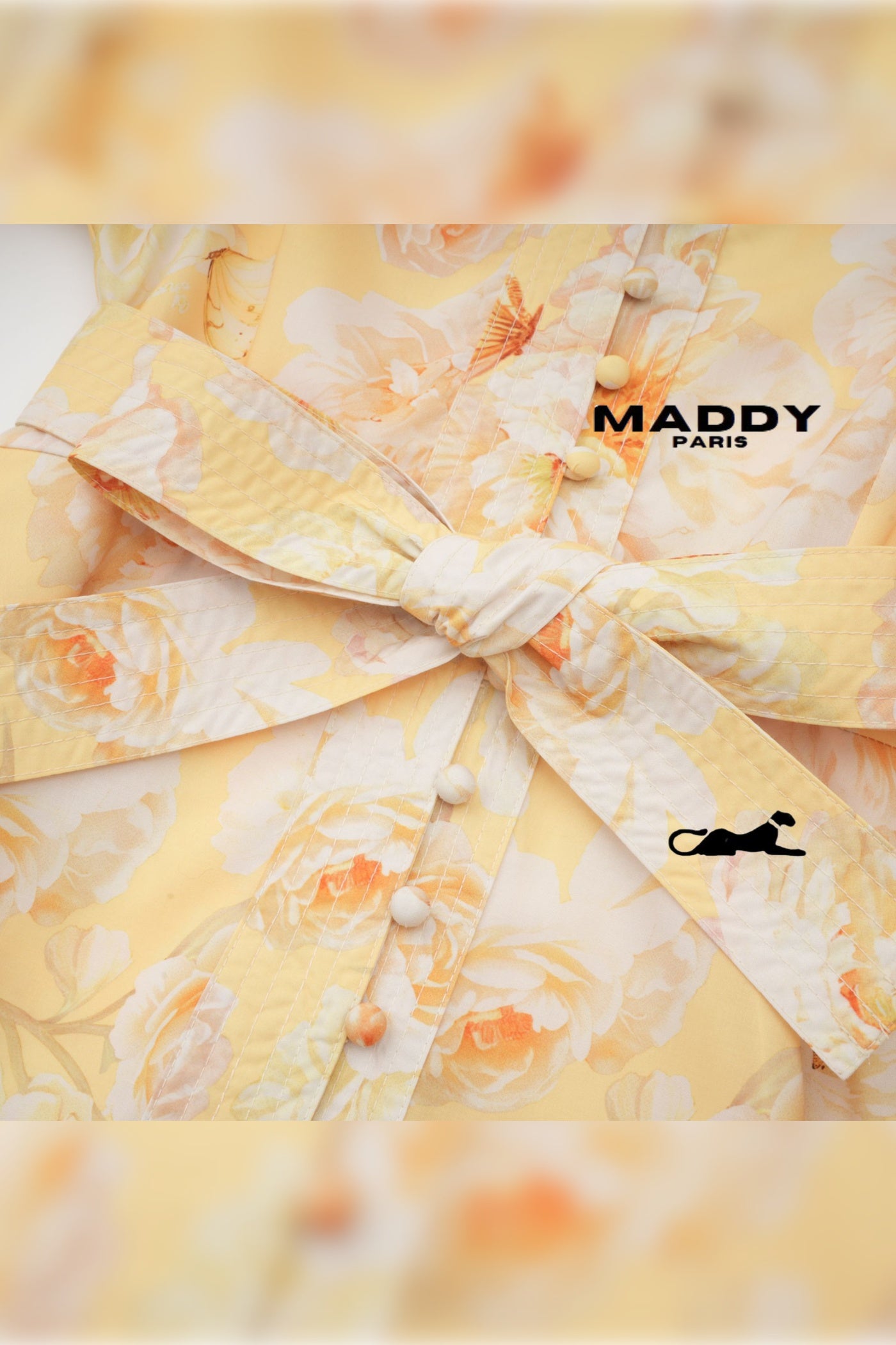 Pénélope floral-print belted mini dress S / Yellow