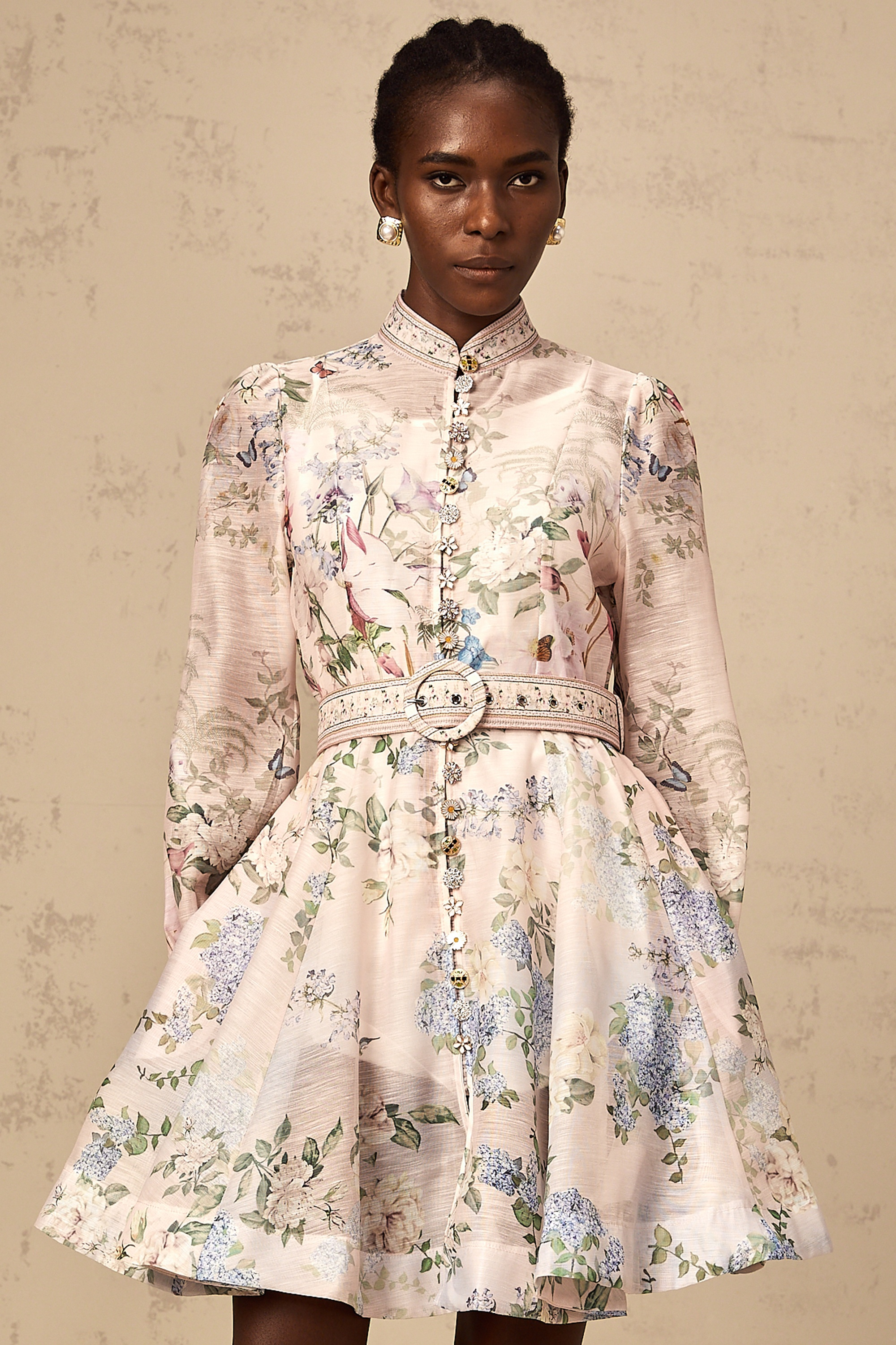 Fabienne light-pink floral-print mini dress (Final Sale-US Only)