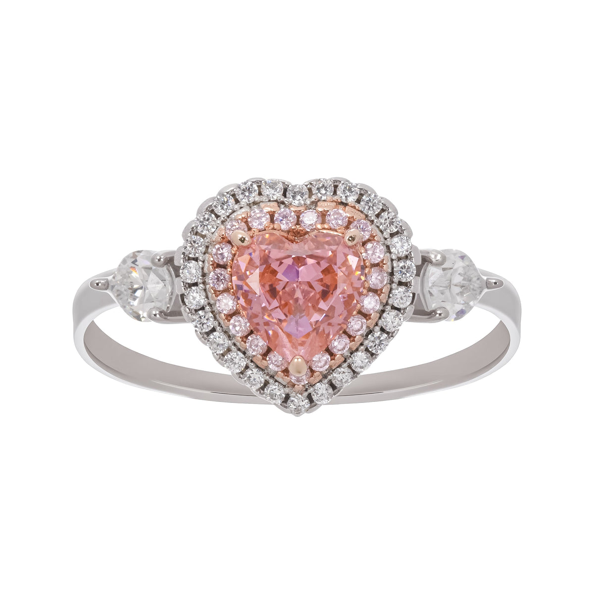 Impératrice Pink Heart Cut Gemstone Sterling Silver Ring