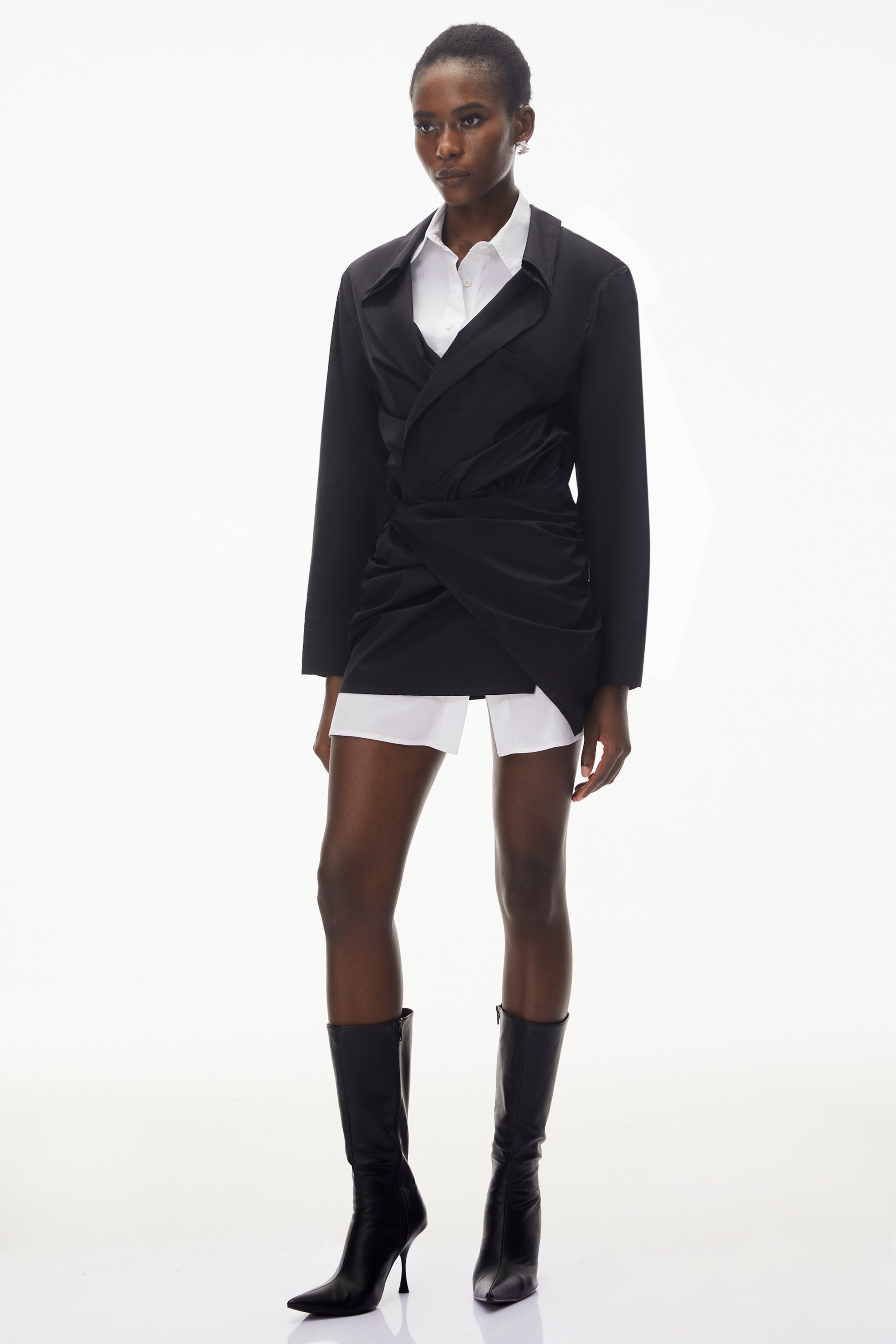 Mahtab Black Color Block Shirt Dress
