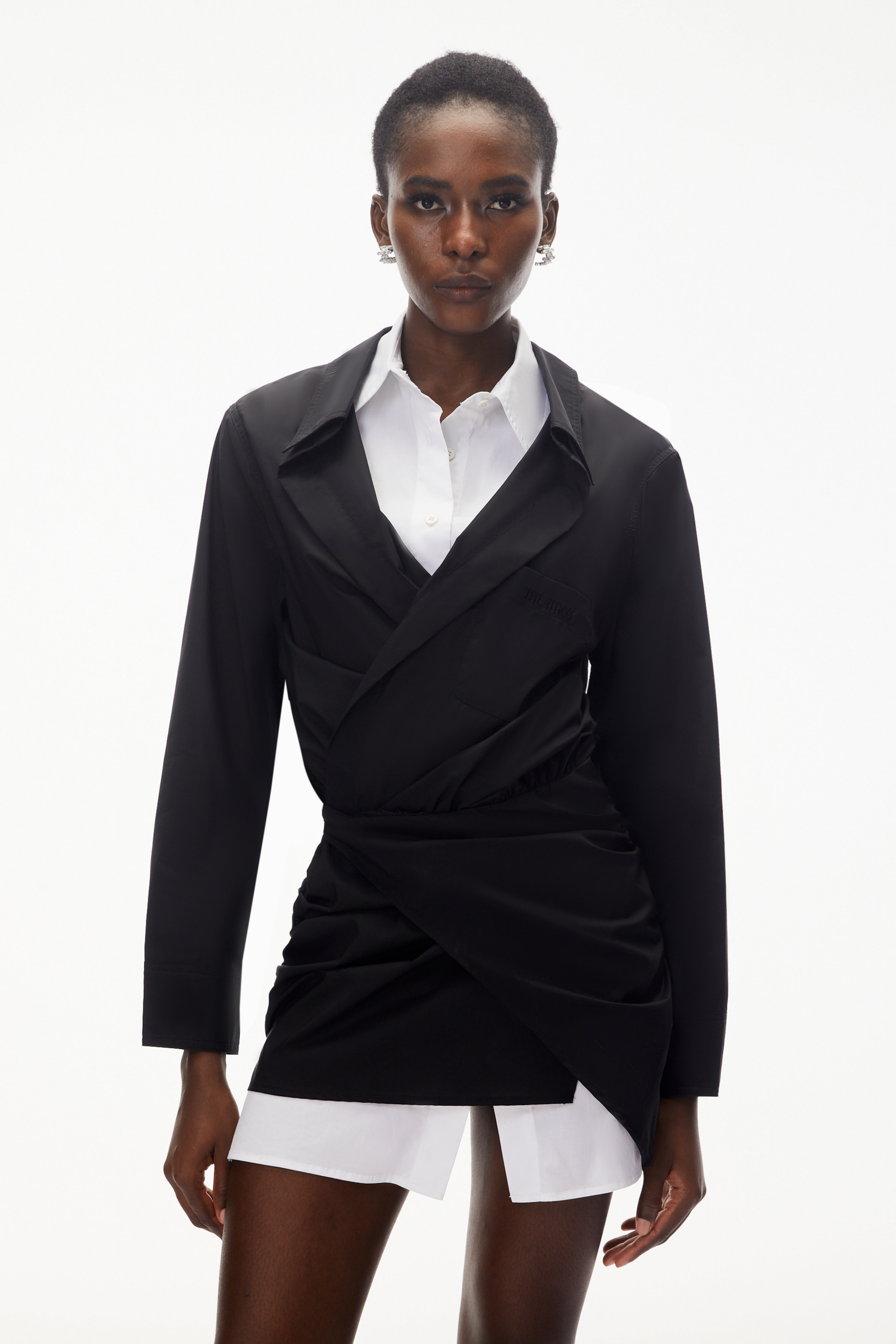 Mahtab Black Color Block Shirt Dress