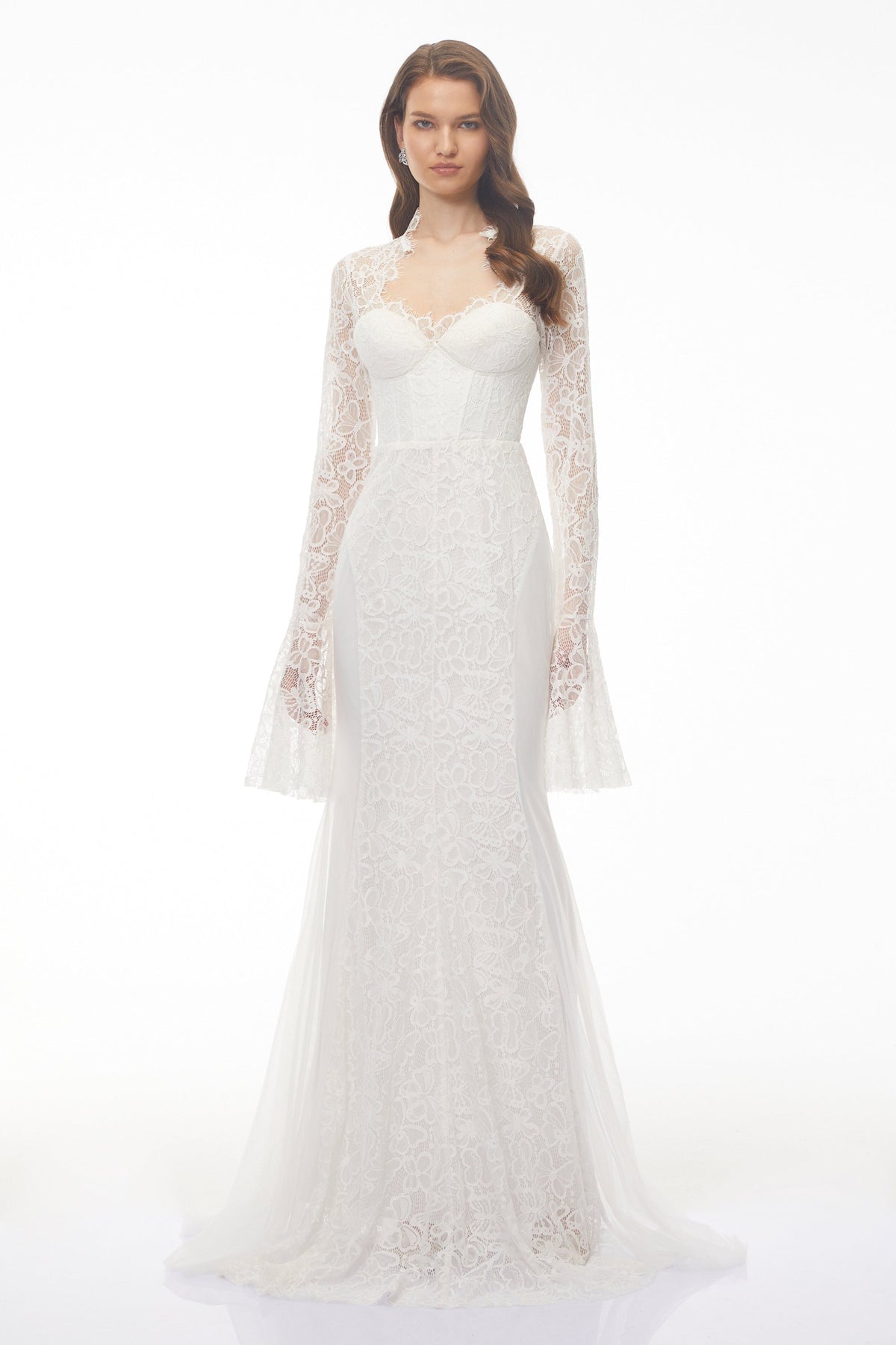 Małgorzata White Cut-Out Maxi Dress with Train