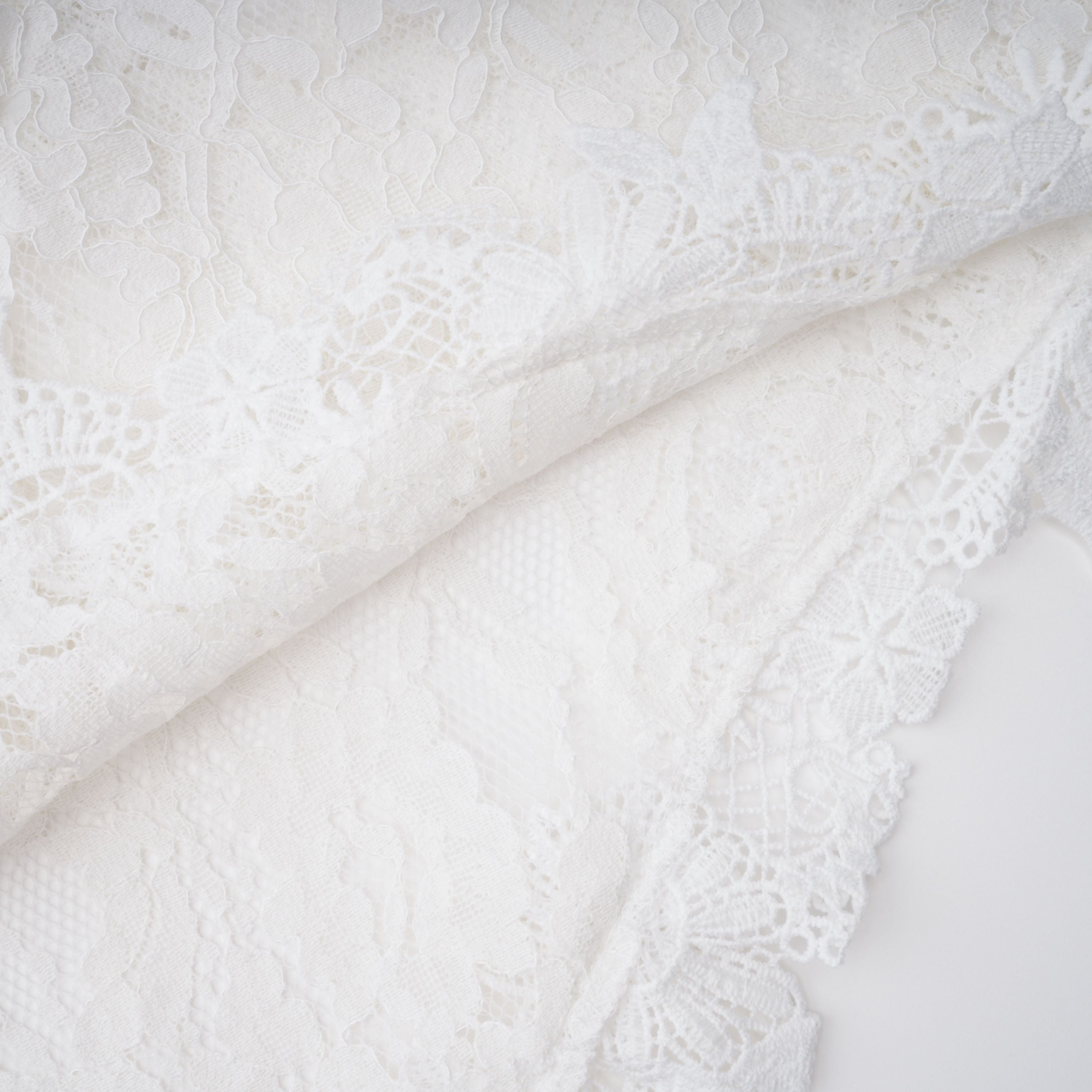 Mandana White Lace Mini Dress with Cape
