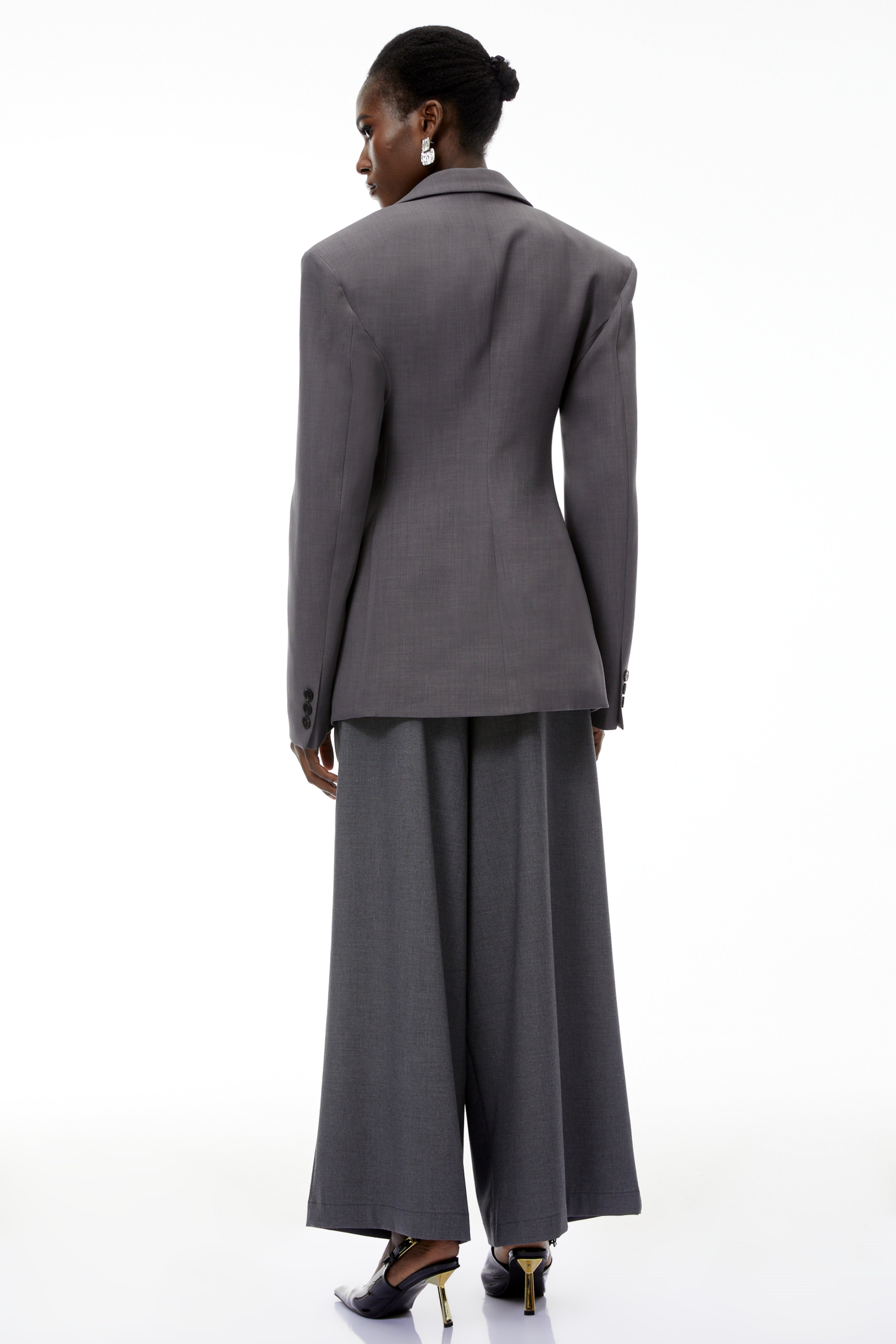 Marcellus Grey Peak Lapels Blazer