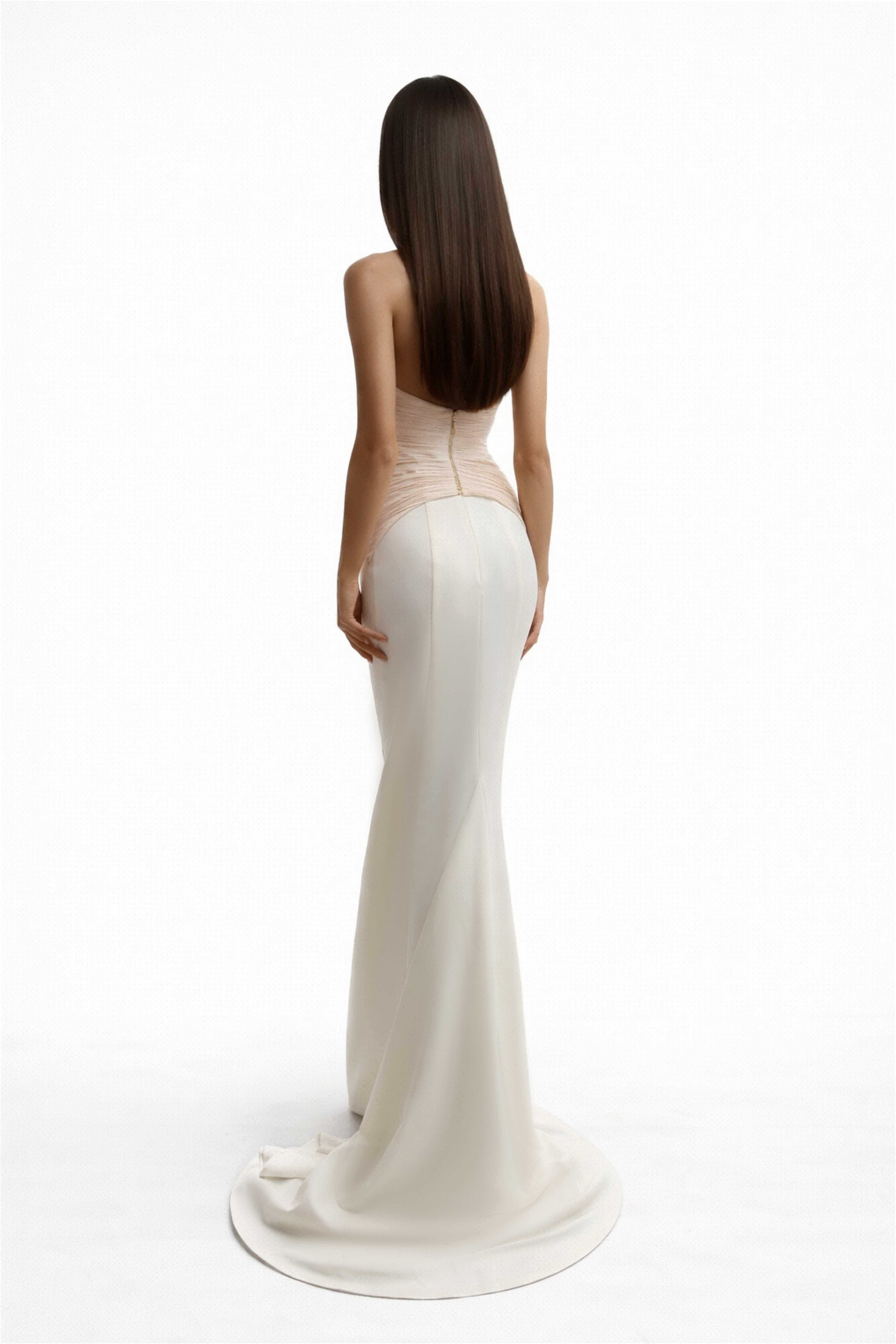 Maren Ivory Halterneck Ruched Top & Skirt Set