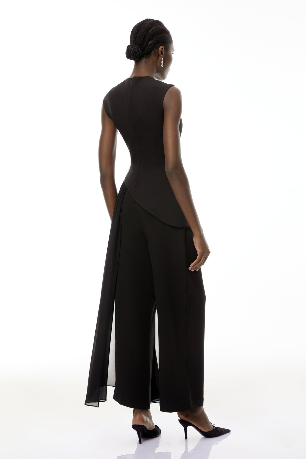 Margaux Black Asymmetrical Top & Trousers Set