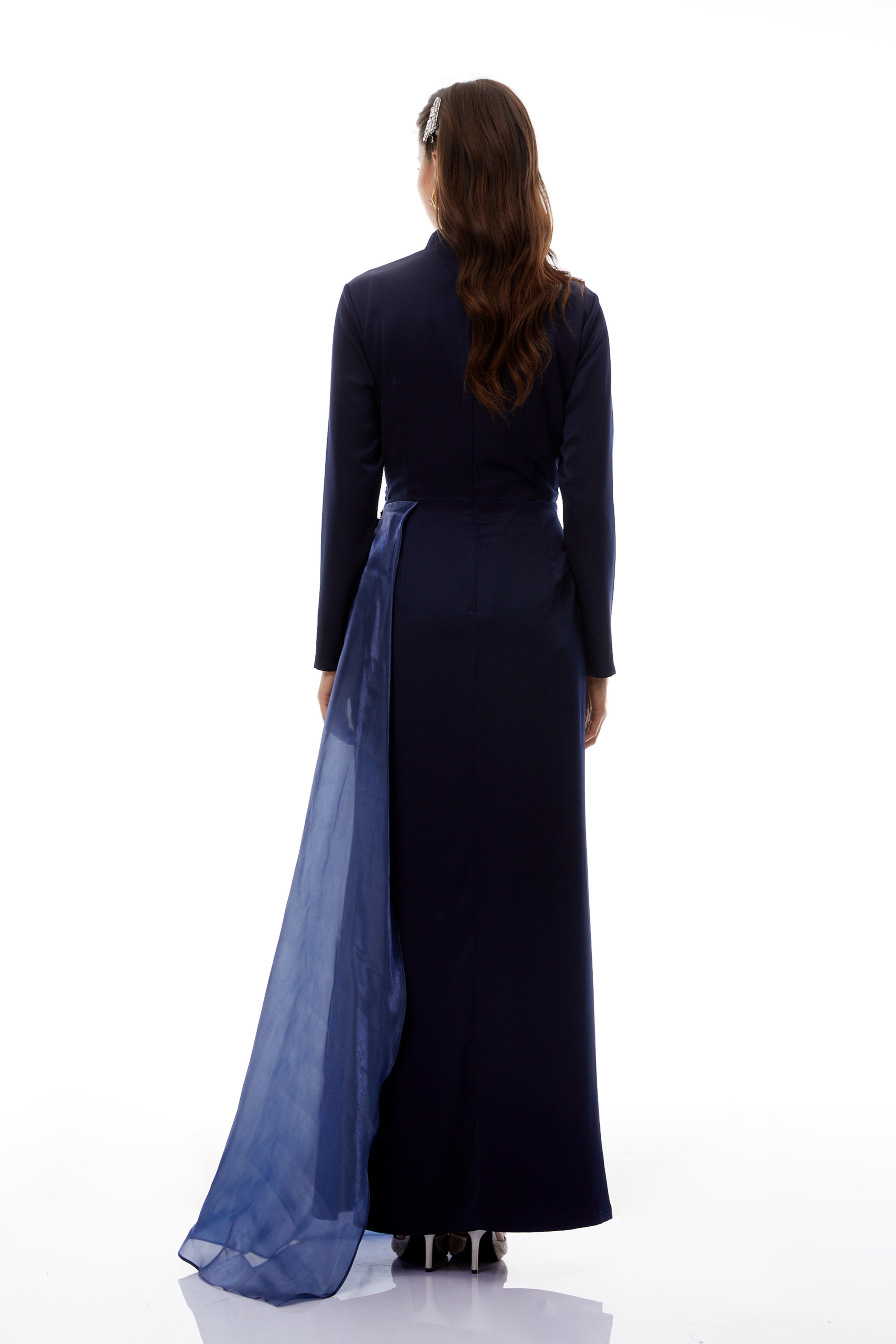 Marguerite Blue Embellished Ribbon Maxi Dress (Final Sale-US Only)
