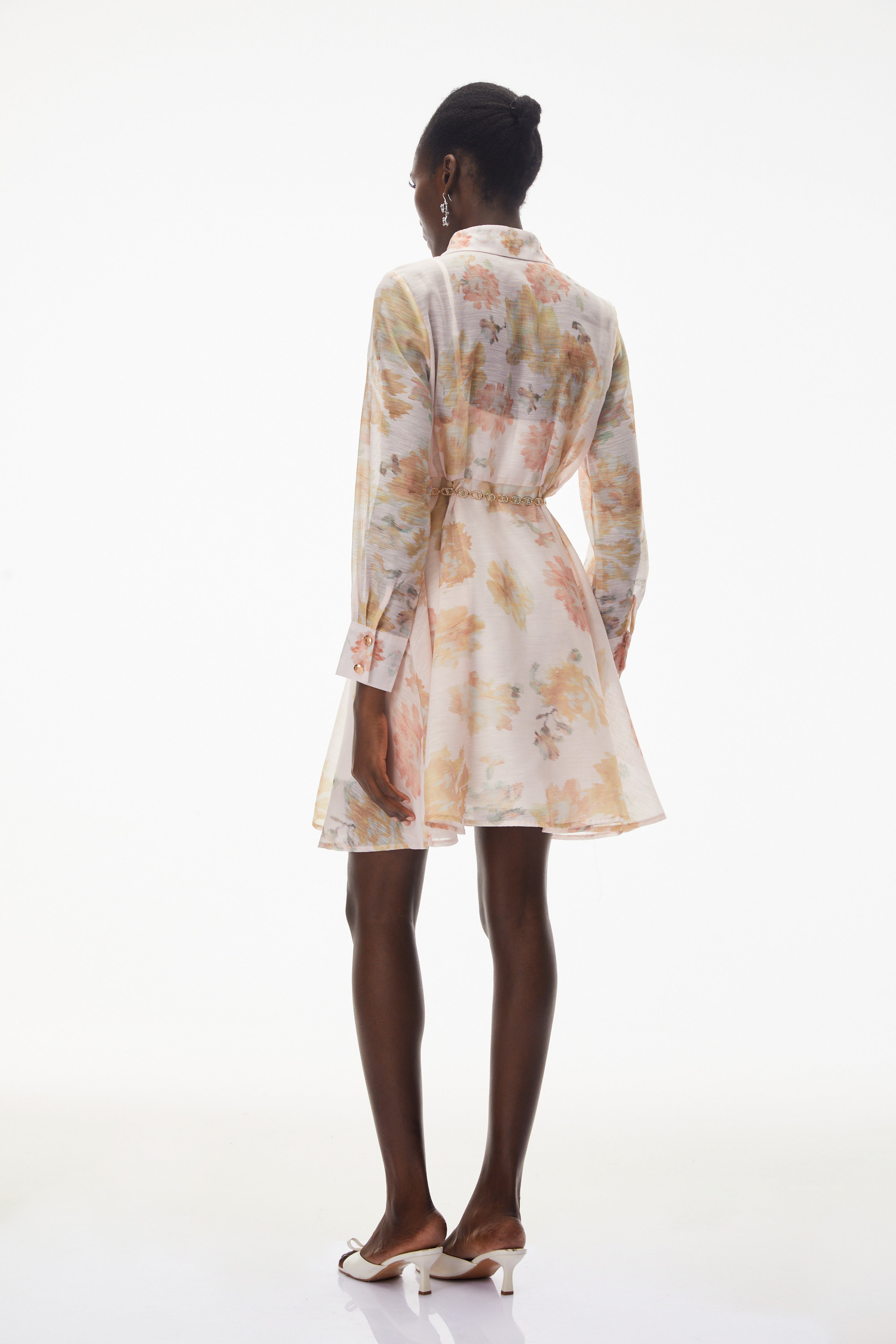 Martha Pink Floral Print Mini Dress