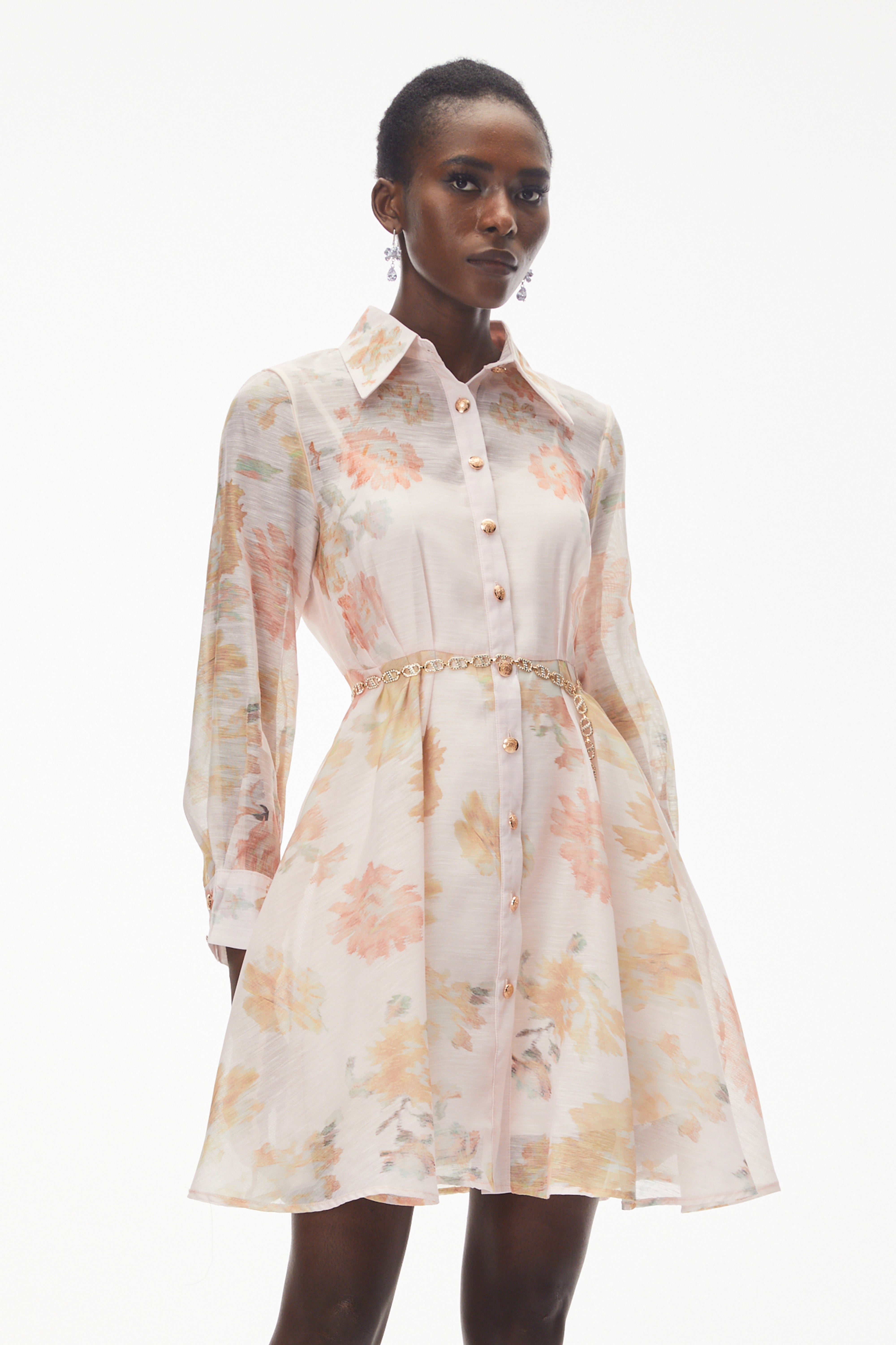 Martha Pink Floral Print Mini Dress