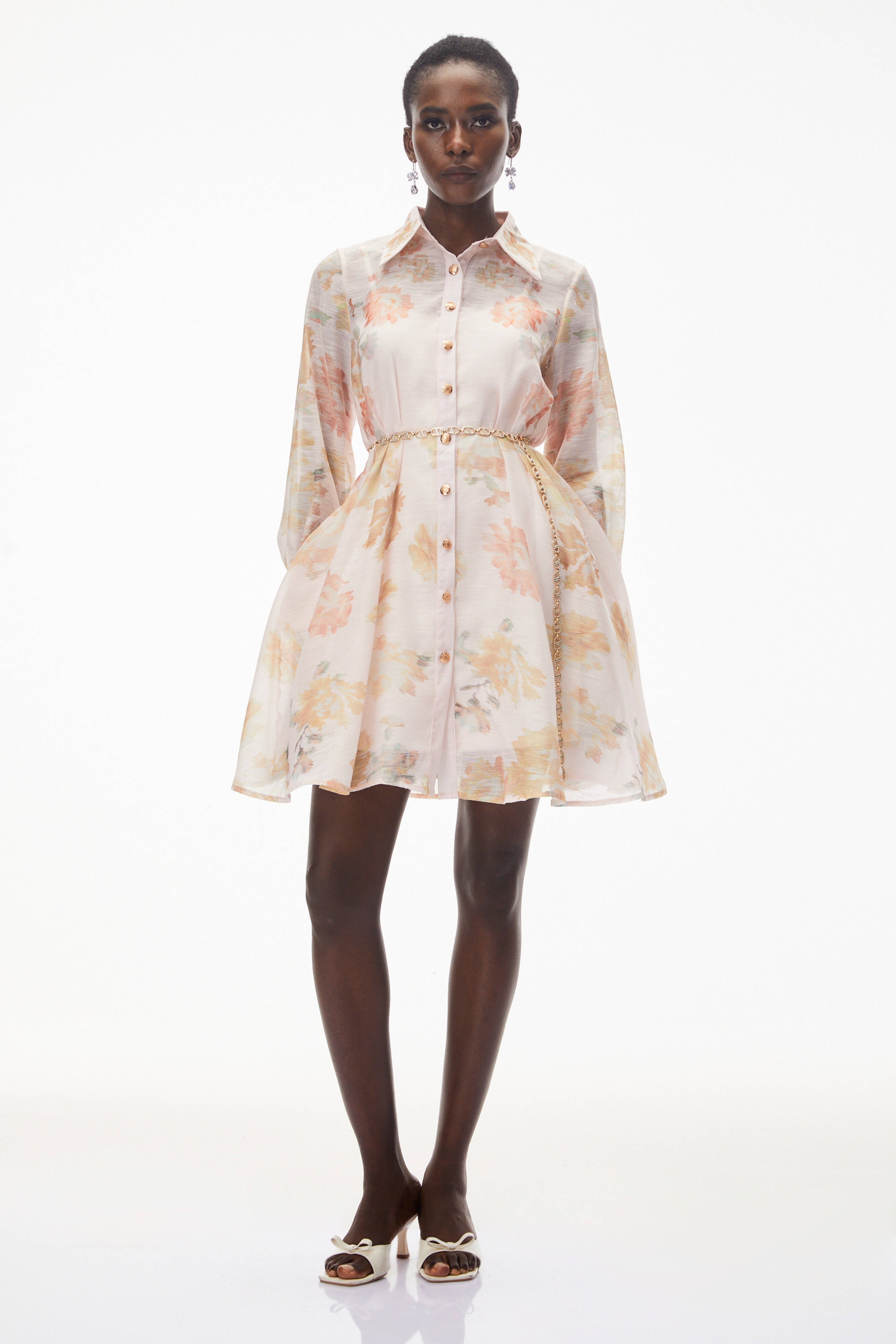 Martha Pink Floral Print Mini Dress