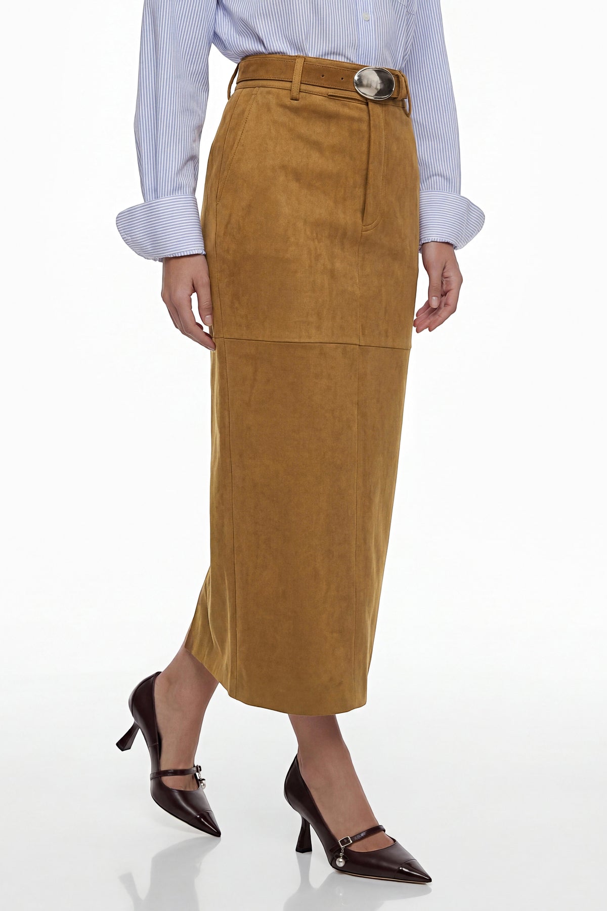Matilda Brown Faux Suede Skirt