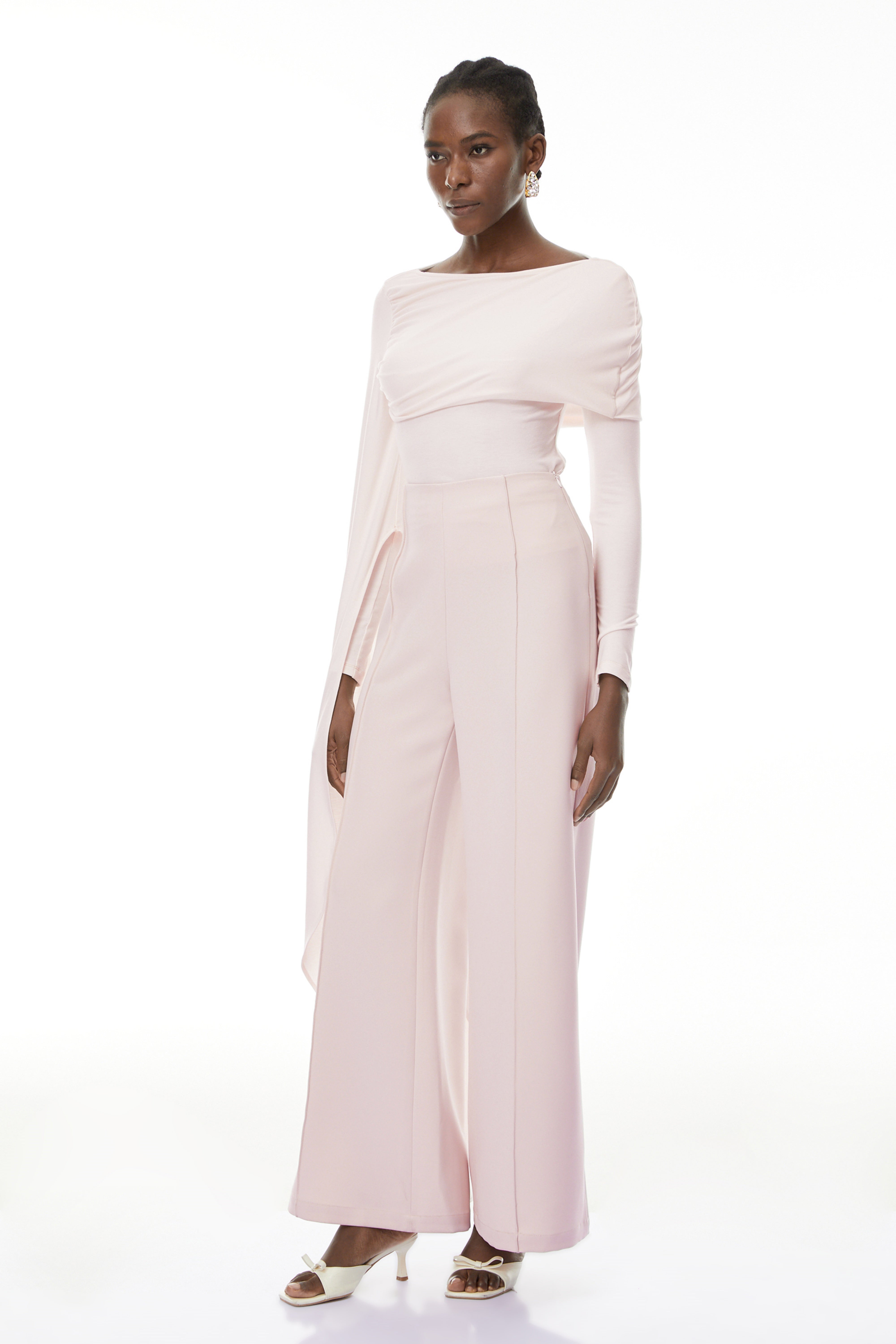 Mbali Pink Asymmetrical Top & Trouser Set