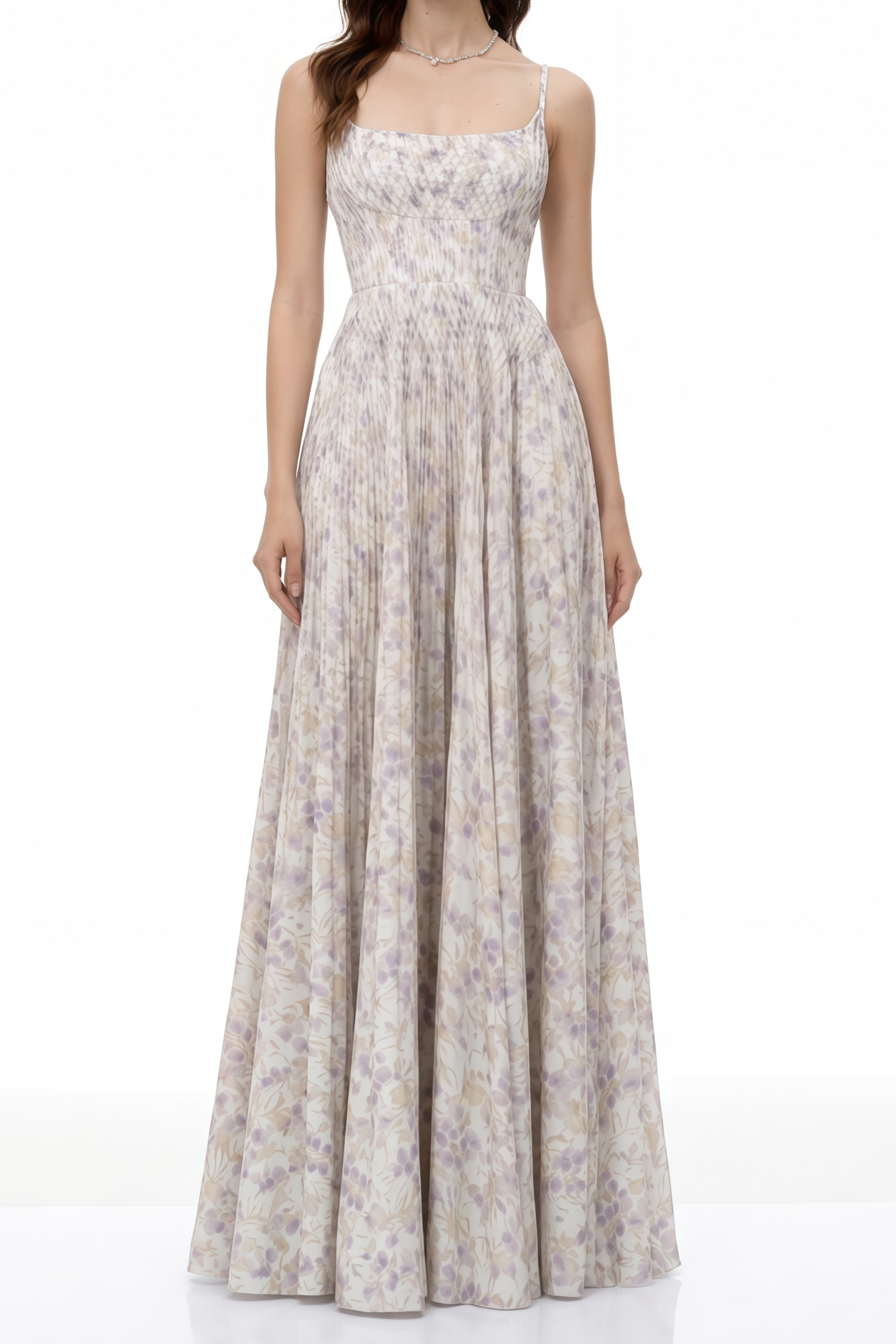 Mckensie Whie Floral Ruched Maxi Dress (Final Sale)